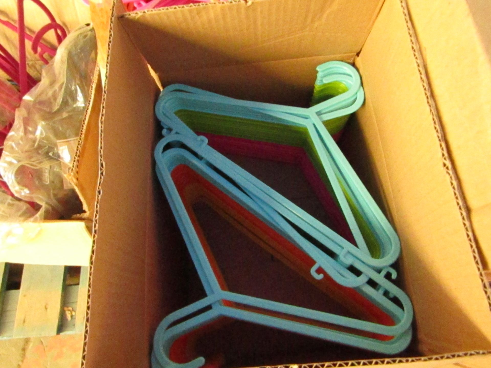 1 x box of 50 Childs Colourful Hangers new