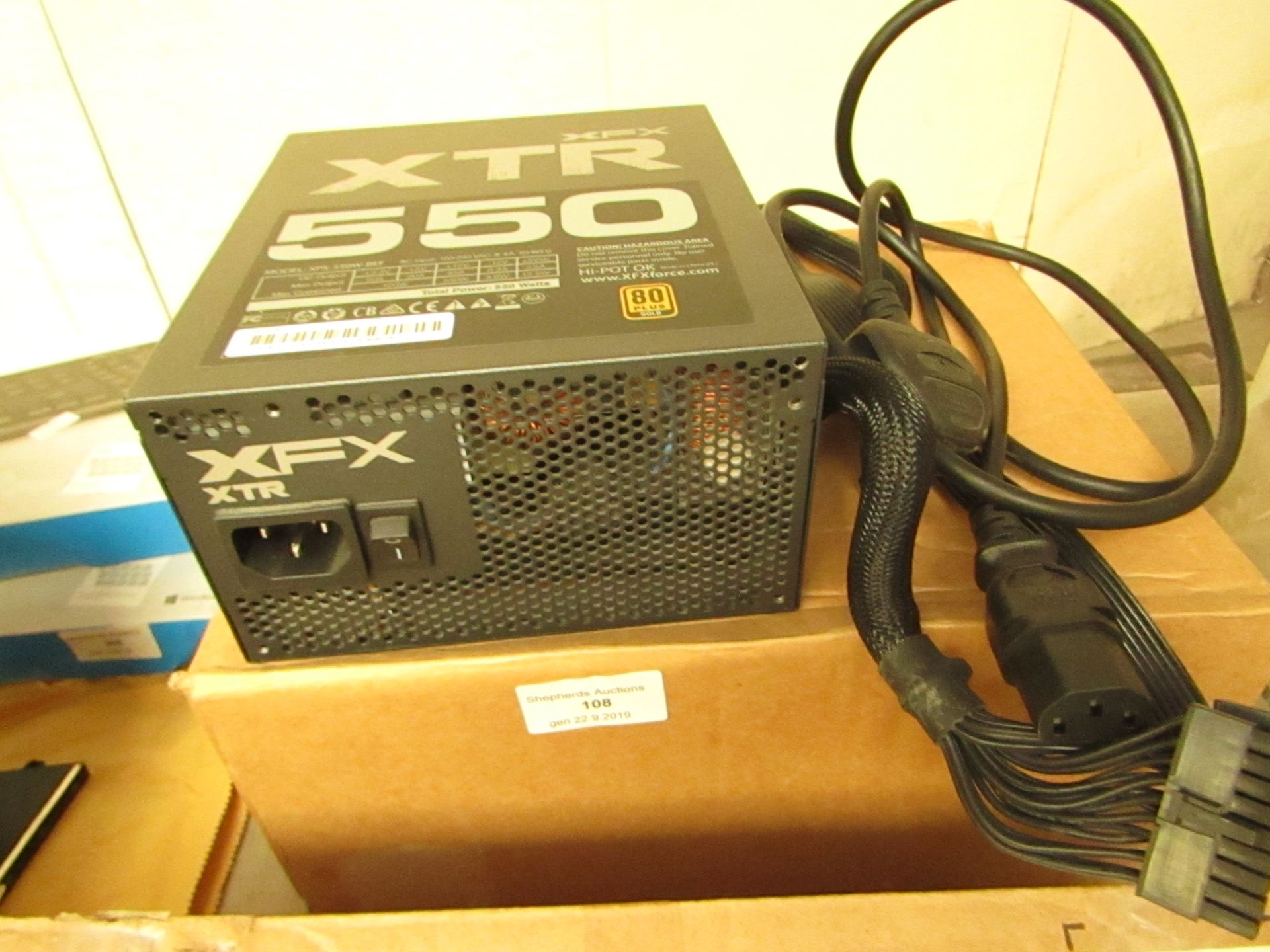 XFX XTR 550w 80 Plus Gold Black Edition PSU, untested and boxed.