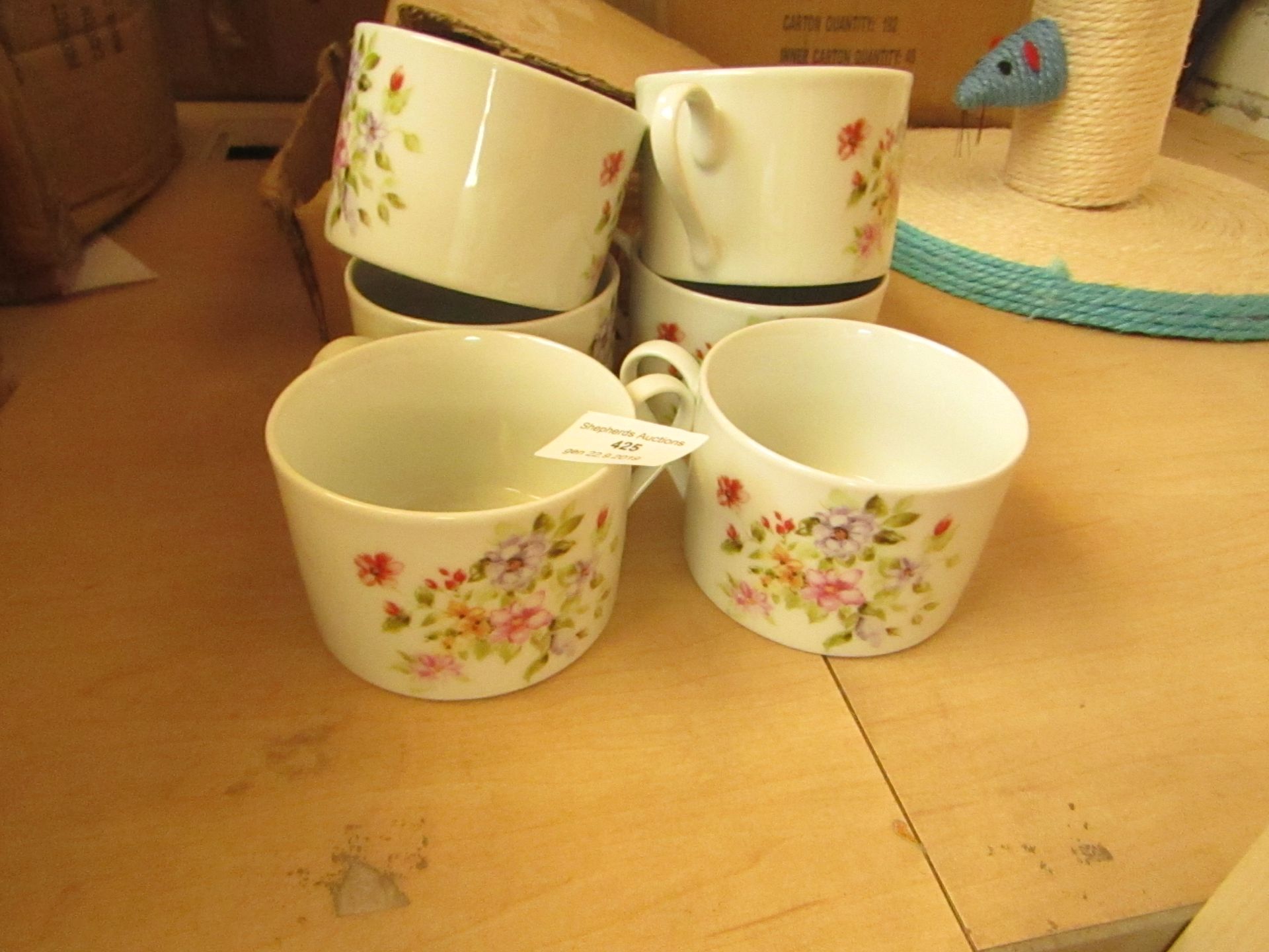 6 x Waterside China Cups new