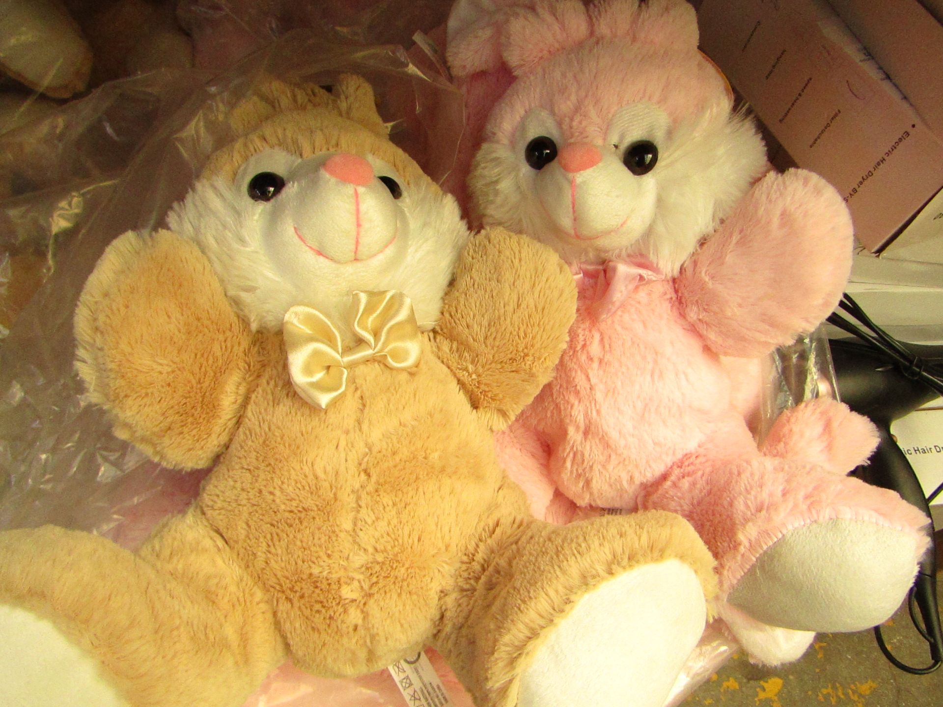 2 x Loveable Easter Teddies.1 x Pink & 1 x Beige.New