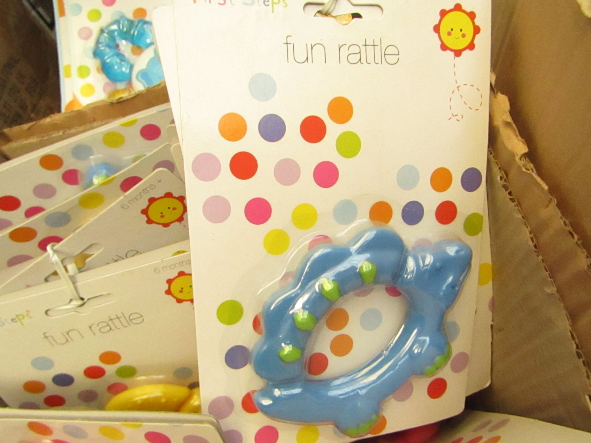 10 x First Steps Fun Rattles 6mths various designs RRP £3.99 each on ebay new & packaged