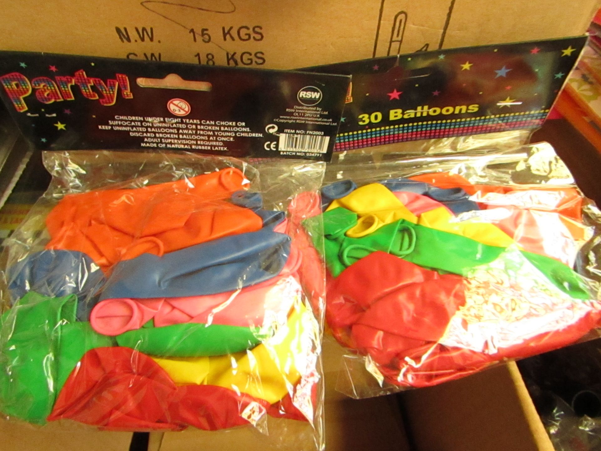 10 x packs of Party! Balloons 30 per pack new & packaged