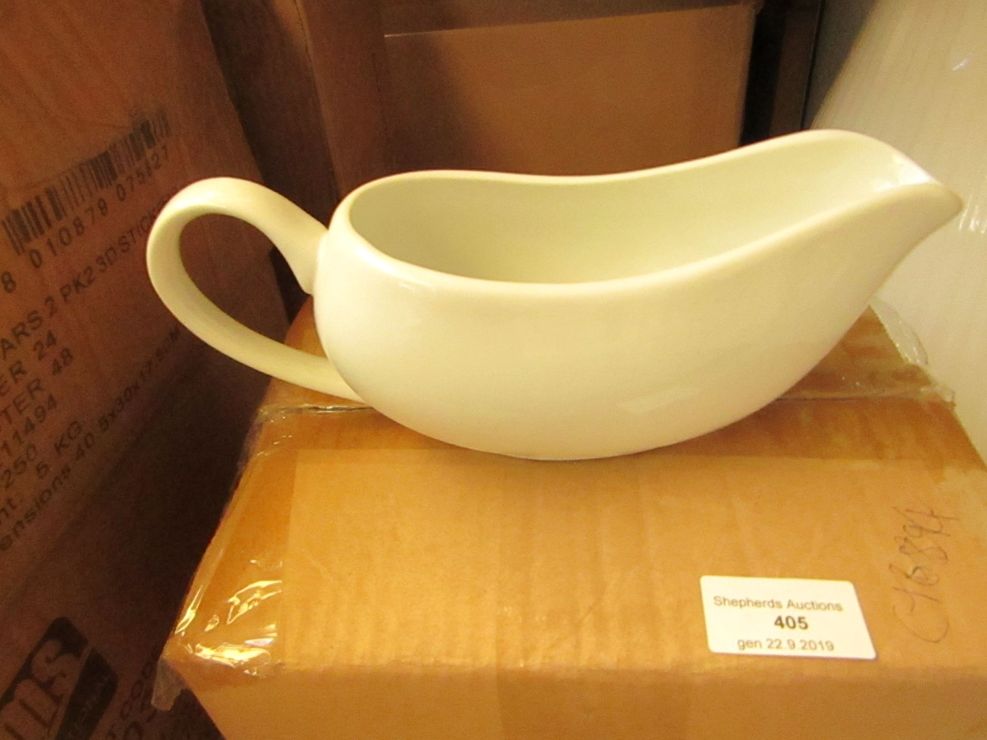 4 x White Ceramic Gravy Boats boxed