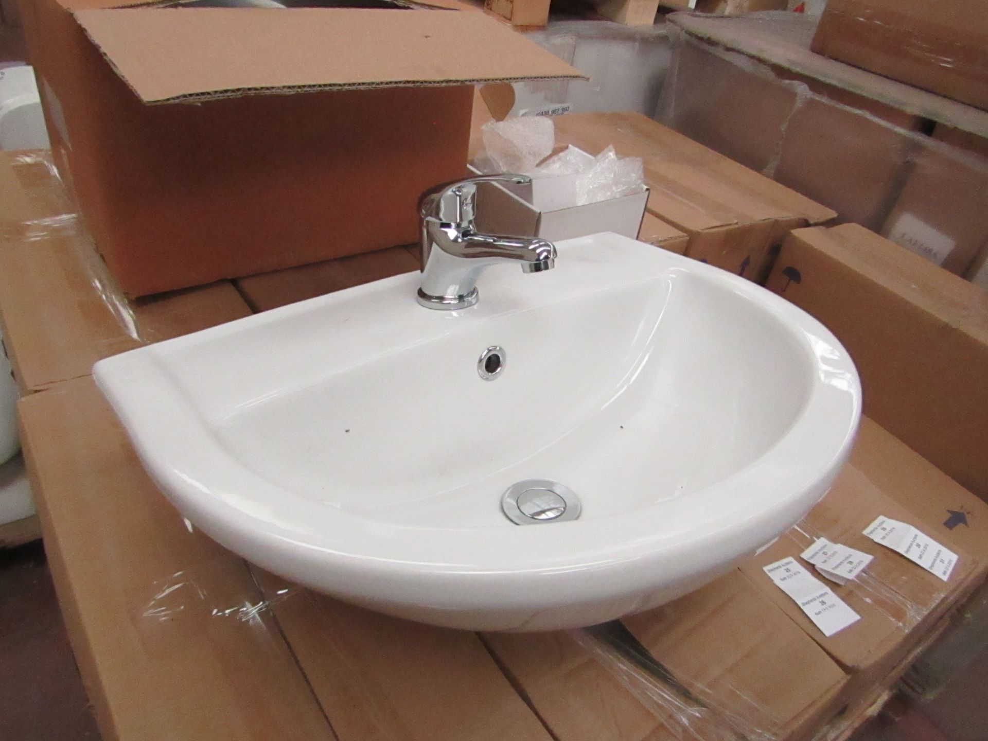 Lecico Remini 50cm 1 tap hole sink, new