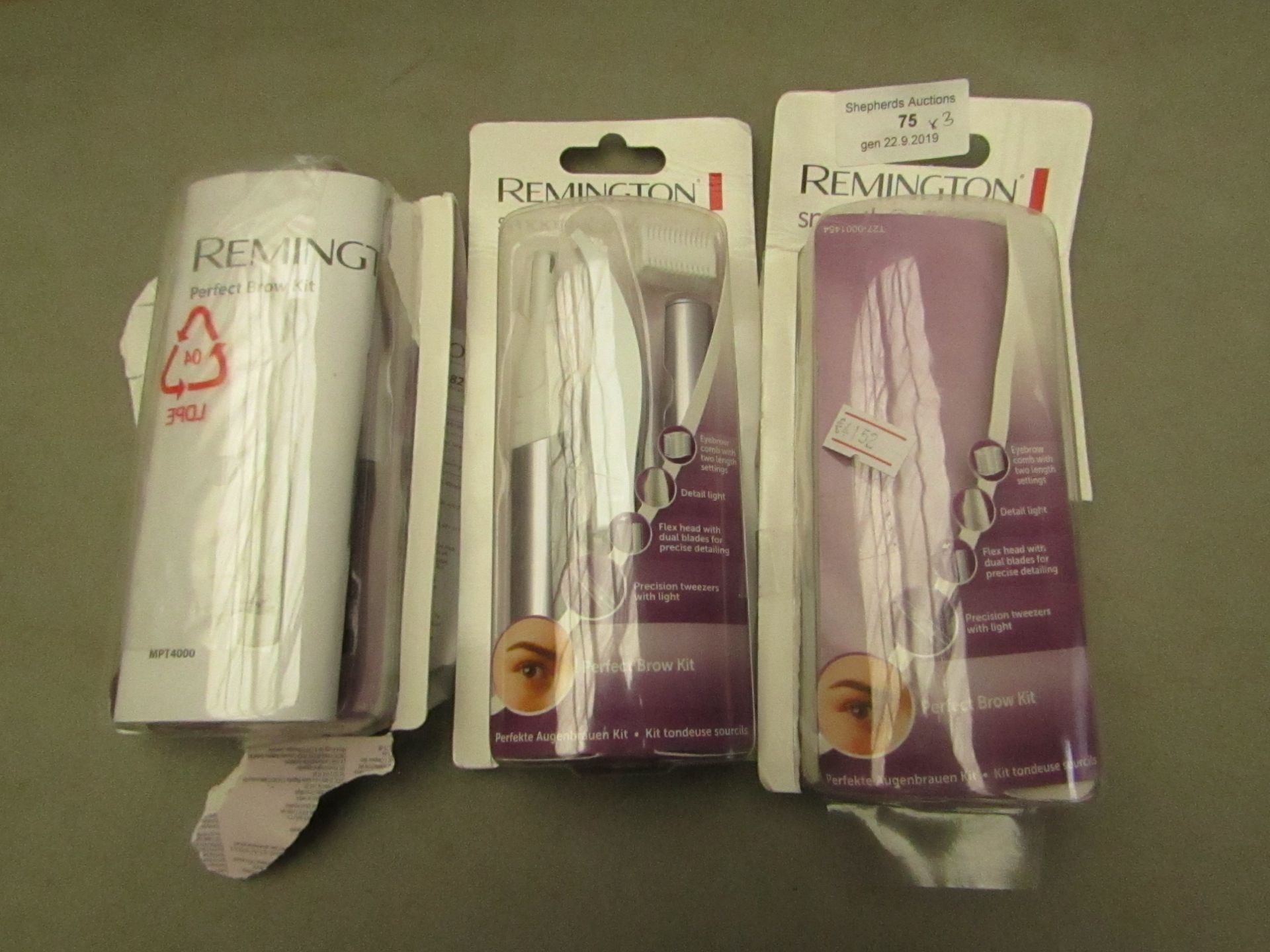 3 x Remington Smooth & Silky perfect brow Kit, Packaged and Unchecked, RRP £17.99 Each