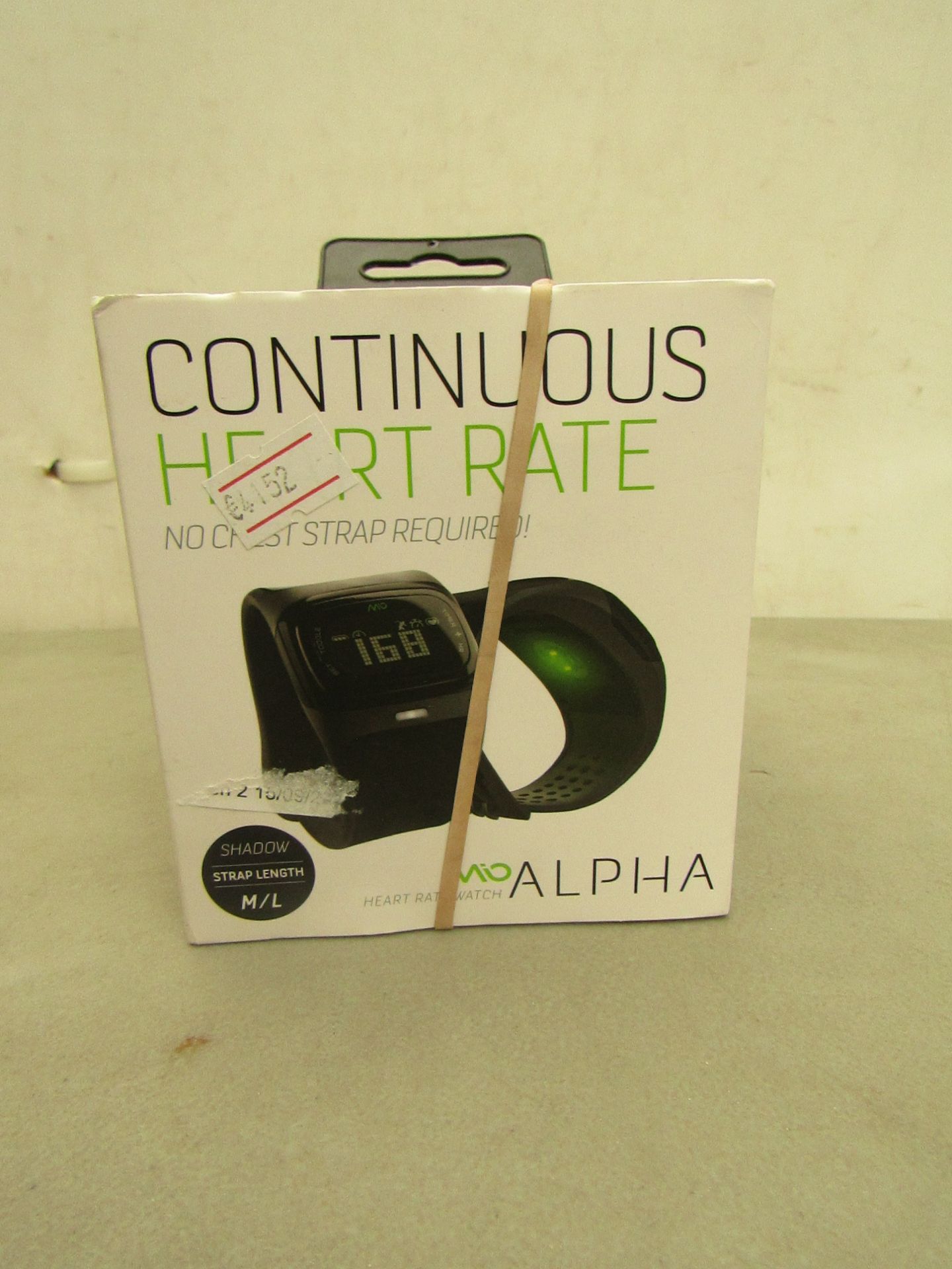 Mio Alpha Heart Rate Watch M/L, Boxed and Unchecked