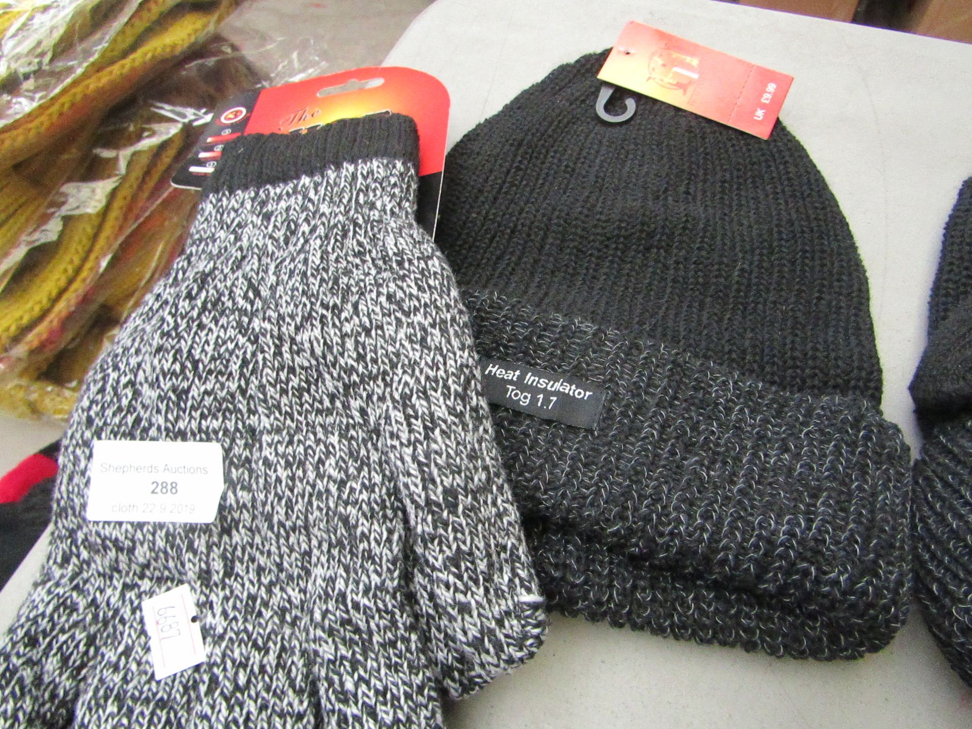 2 Items Being a Heat Insulator Hat with Thermal Gloves.New with Tags