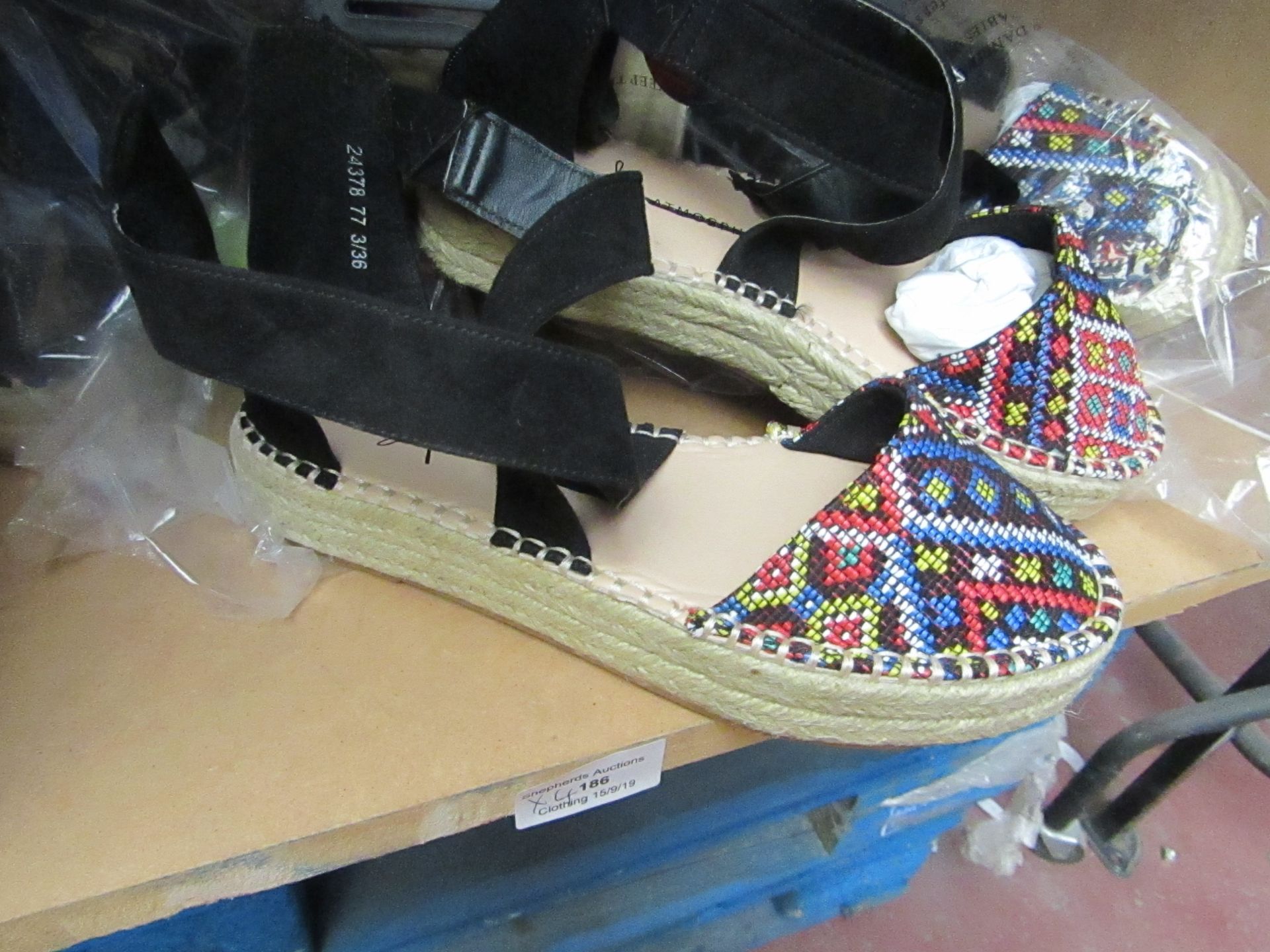 4 x Pairs of Ladies Espadrilles Size 6 Shoes.See Pic for Design.New & Packaged