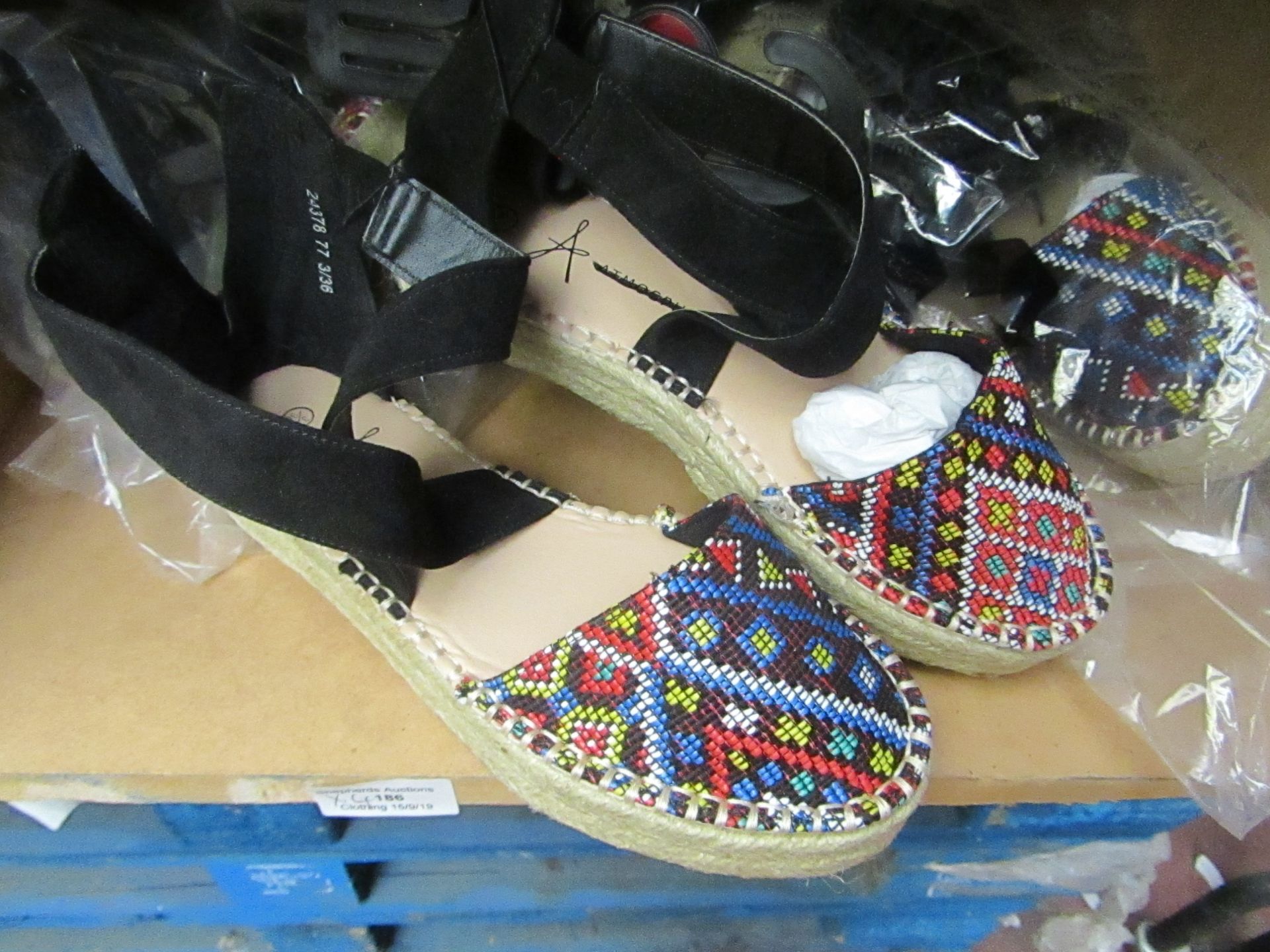 4 x Pairs of Ladies Espadrilles Size 7 Shoes.See Pic for Design.New & Packaged