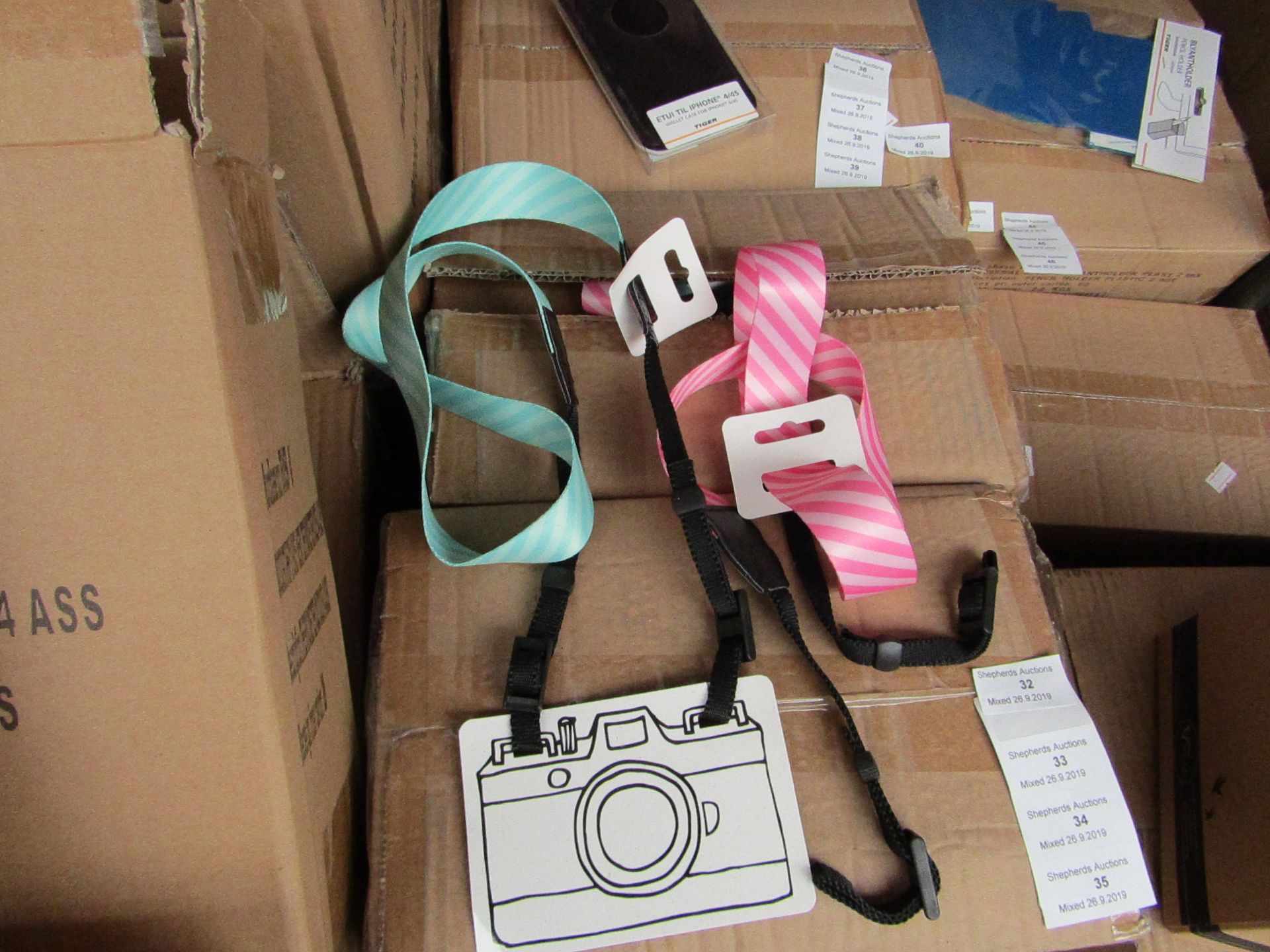 36x Straps for cameras, all new and boxed.