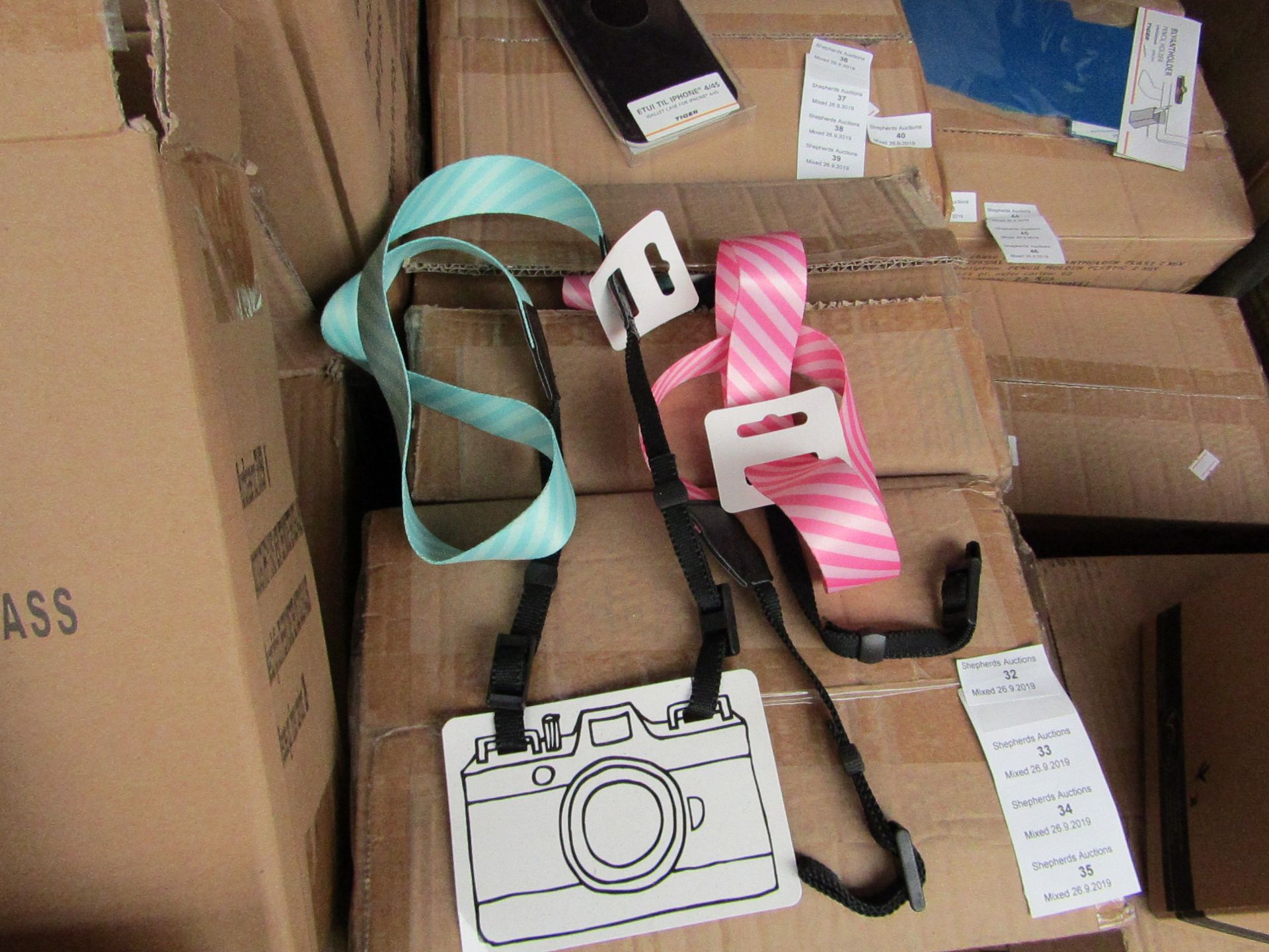 36x Straps for cameras, all new and boxed.