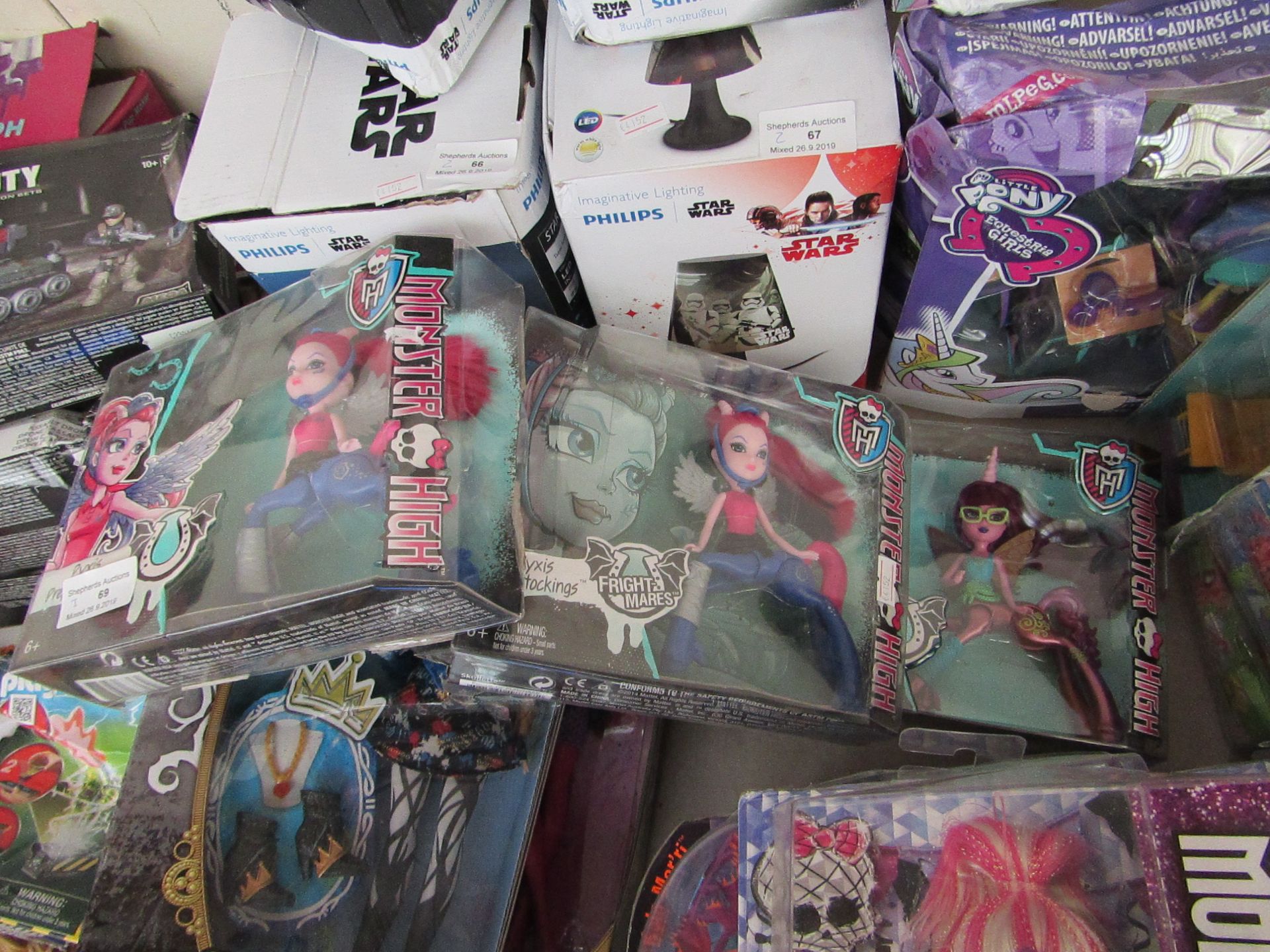 3x Various Monster High dolls, see picture for designs, all packaged.