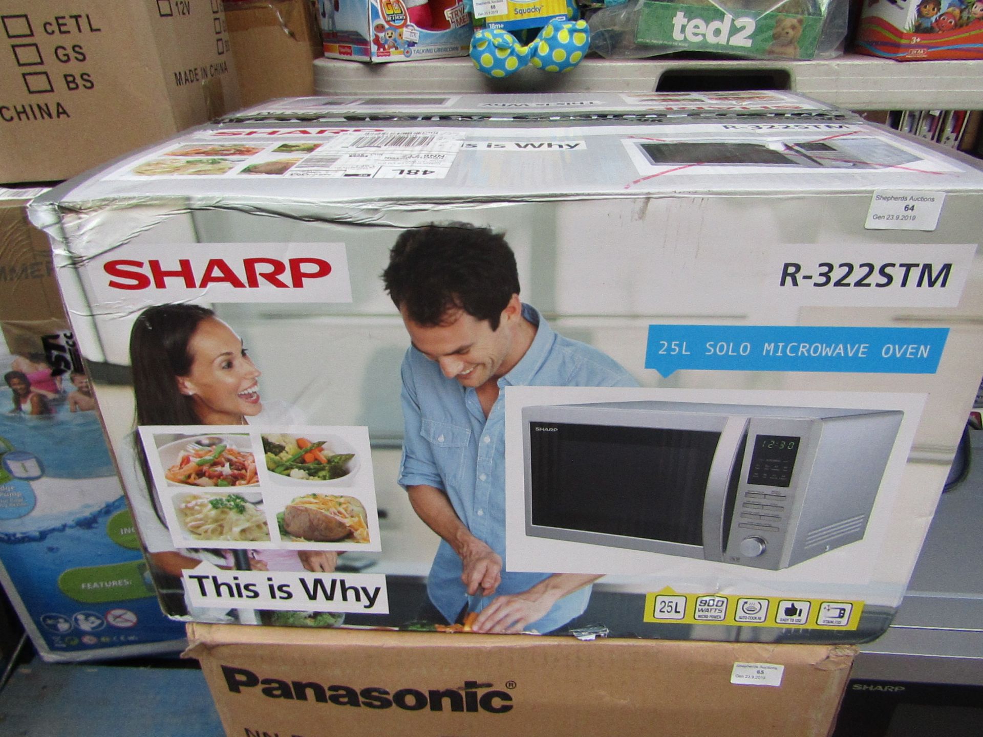 Sharp 25L Solo Microwave Oven.Boxed but unchecked