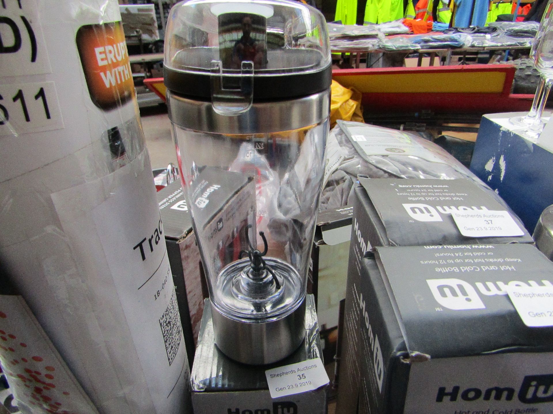 Electric protein mixer, untested and boxed.