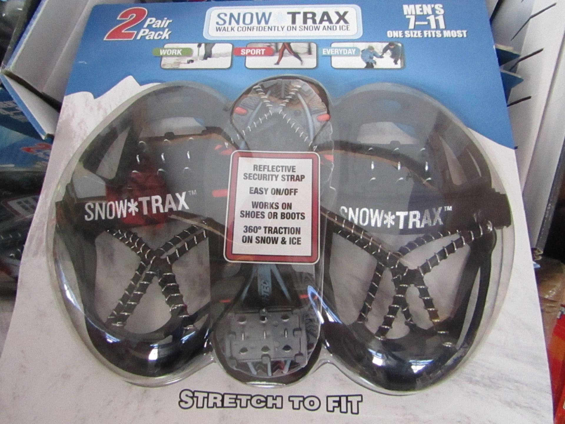 5 x Mens 7-11 Snow Trax.Walk Confidently on snow & Ice.New & Packaged