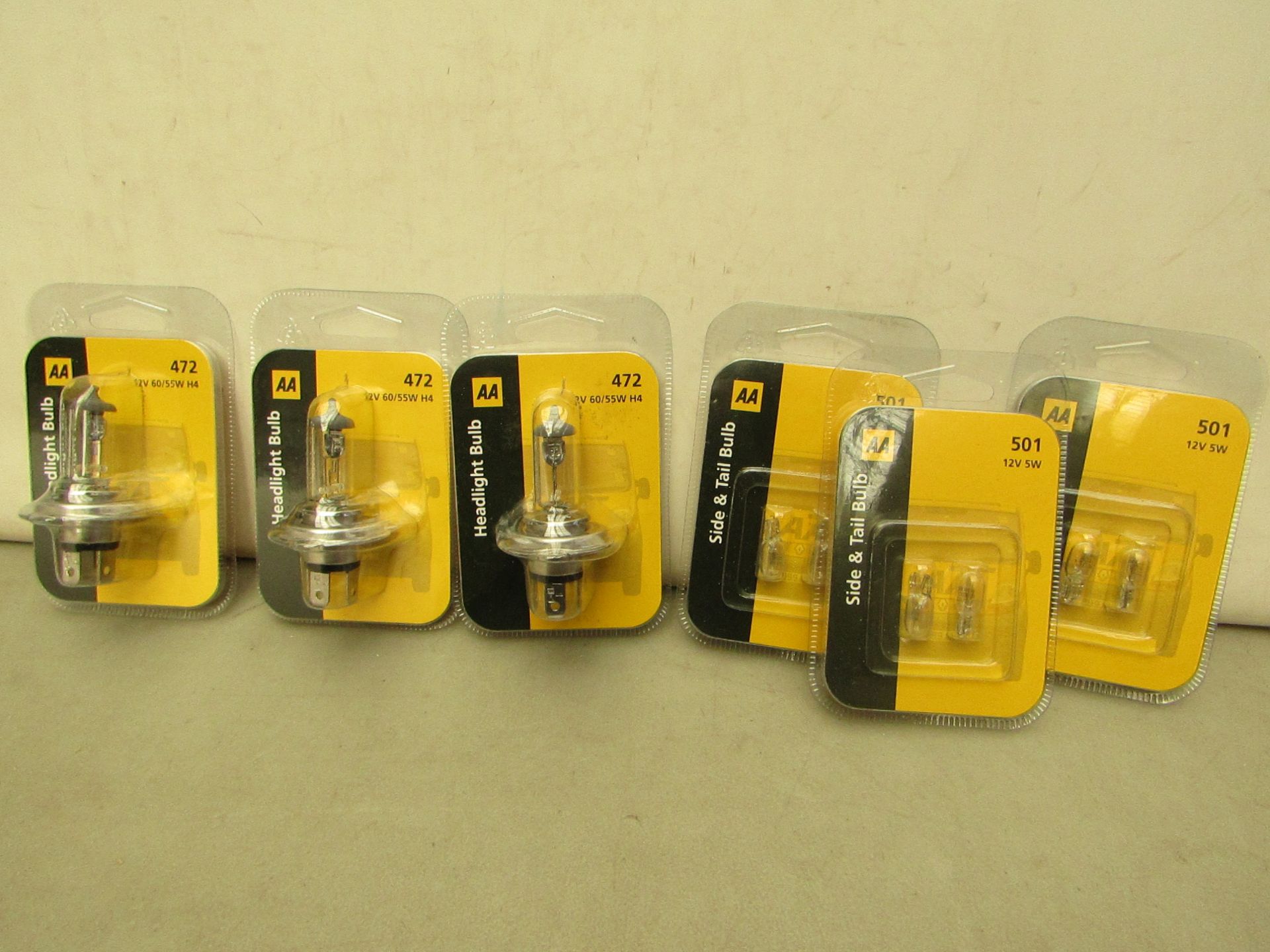 6x AA headlight bulb, all new and packaged.