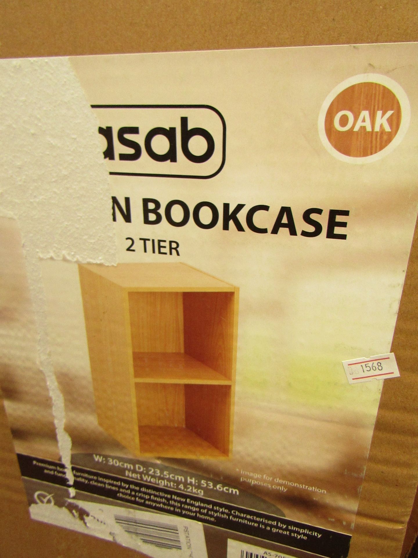 Asab 2 tier cube bookcase, unchecked and boxed.