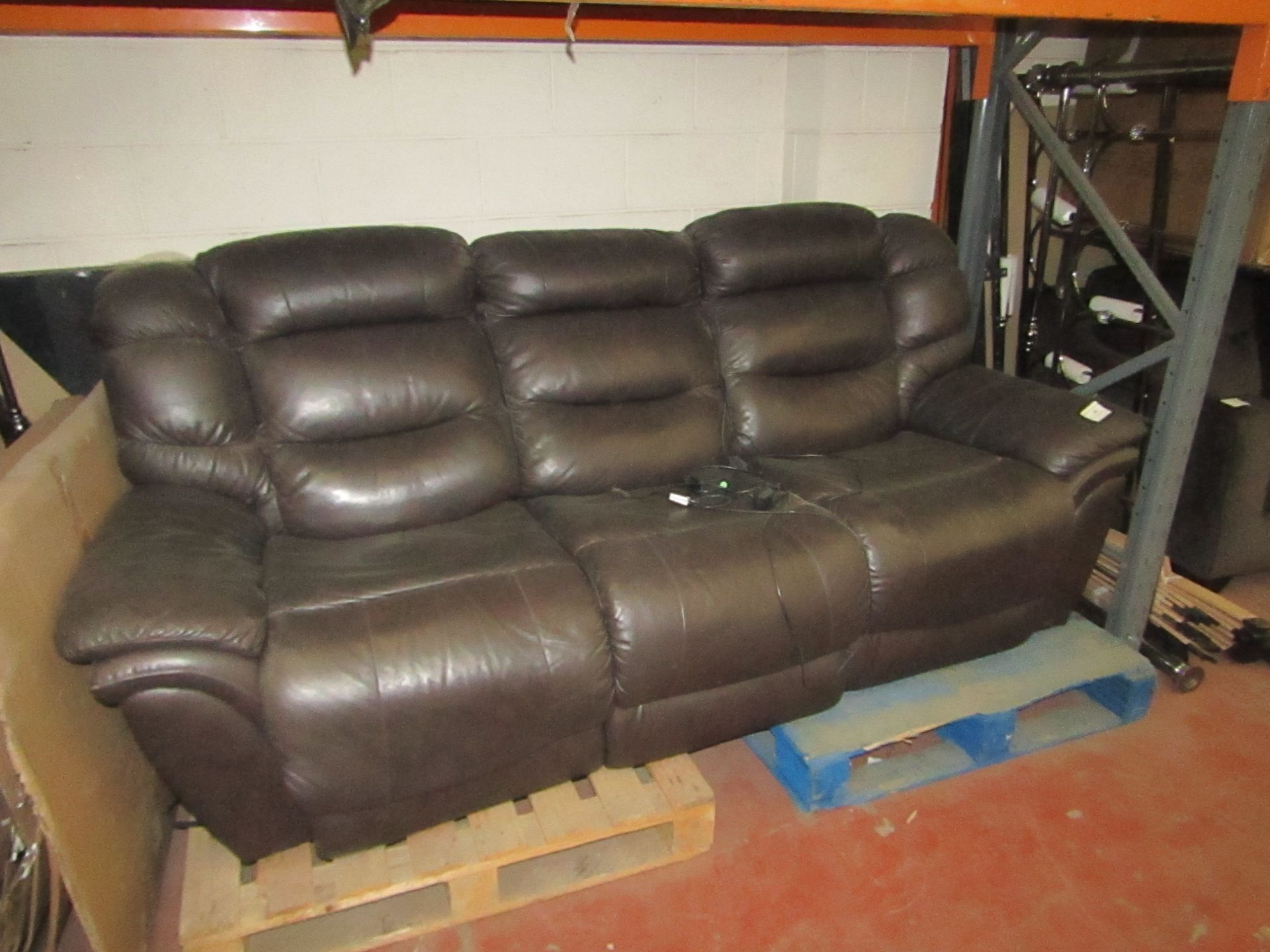 La Z boy 3 seater electric reclining Sofa with power pack, tested, mechanism fully working