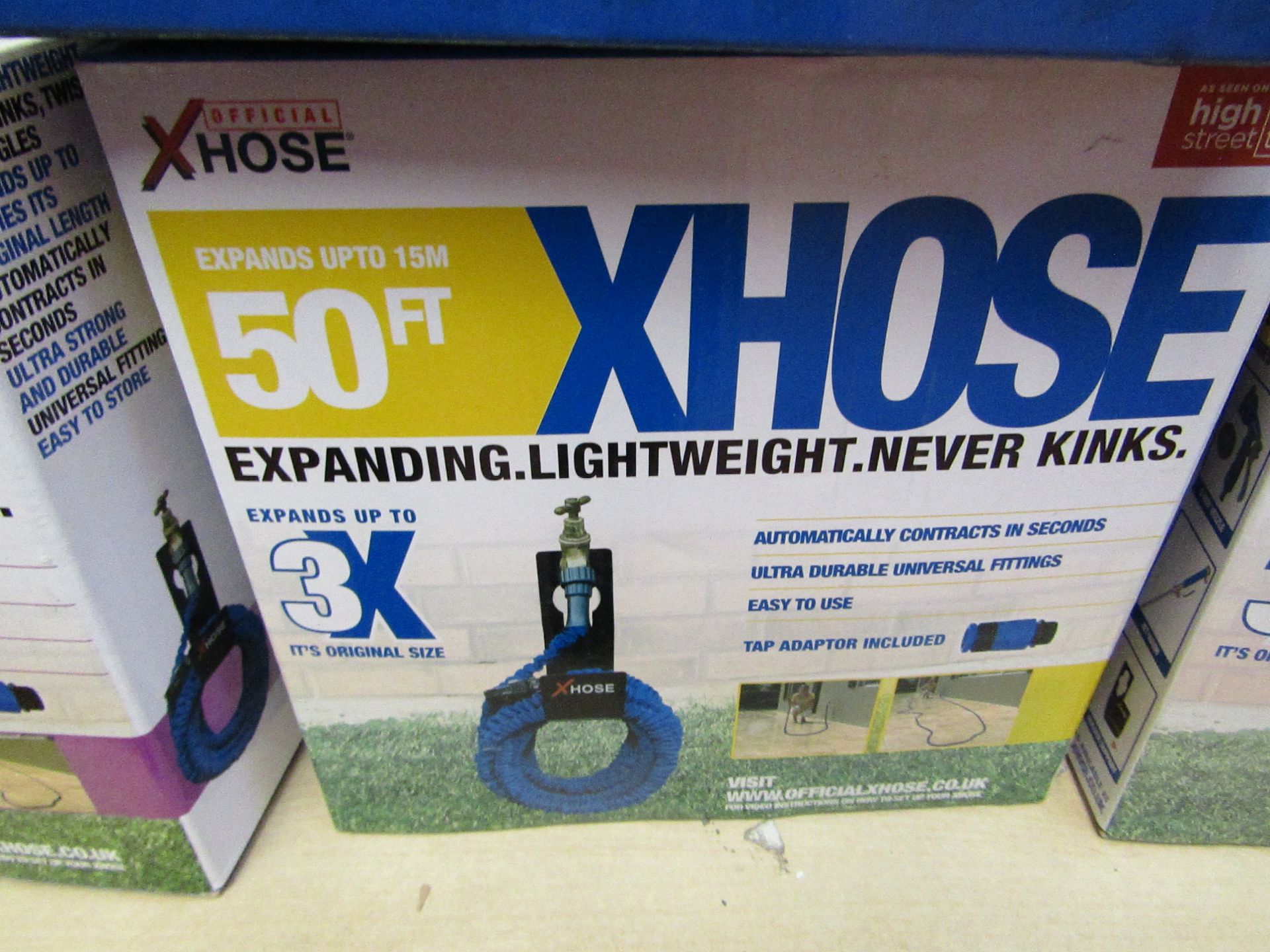 offical X Hose 50ft expandable hose, boxed (box may be damaged), item is unchecked, RRP £19.99 at