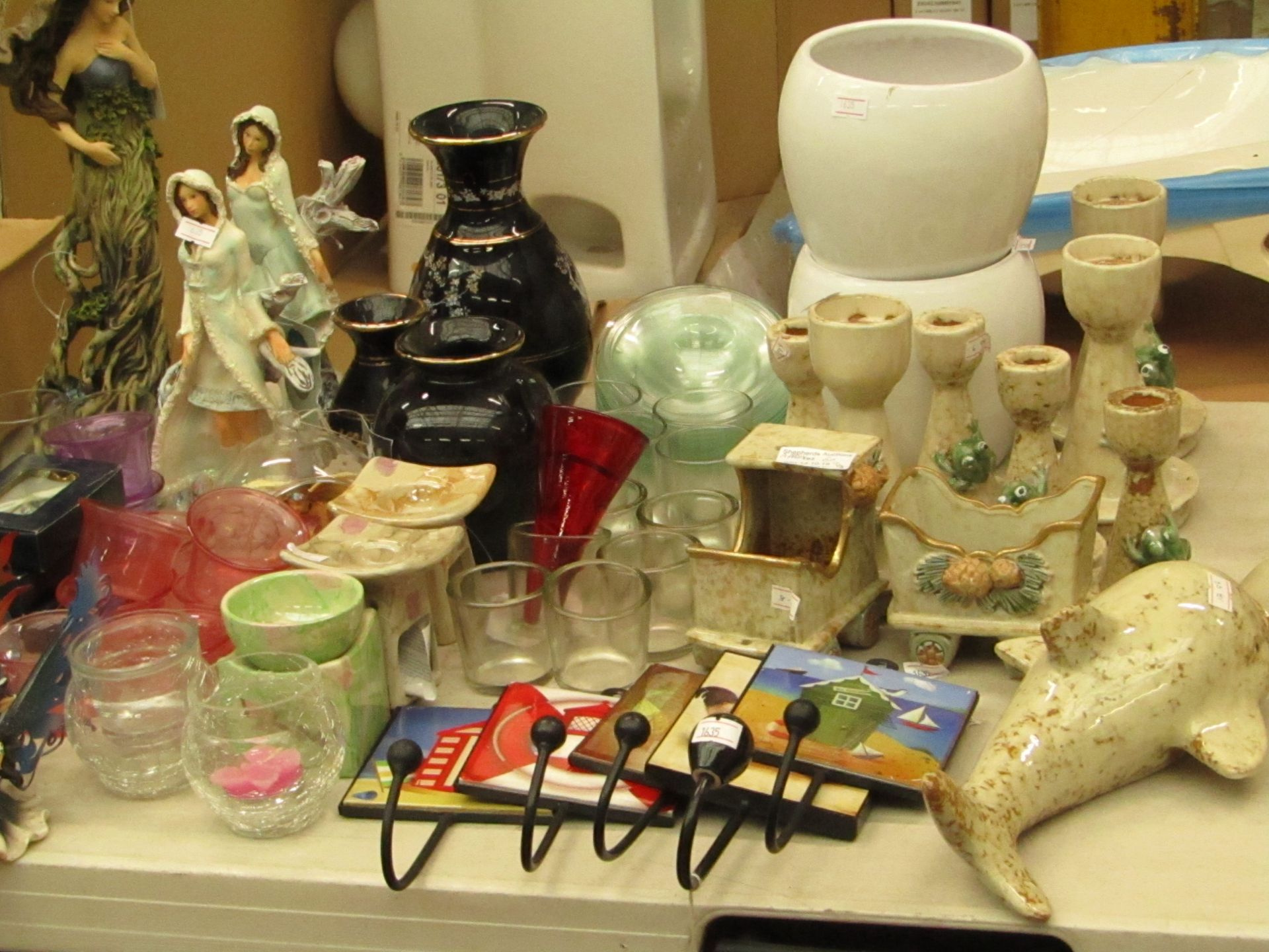 approx 60 various items being Figurines, Candle Holders, Tile Hooks, etc; see image