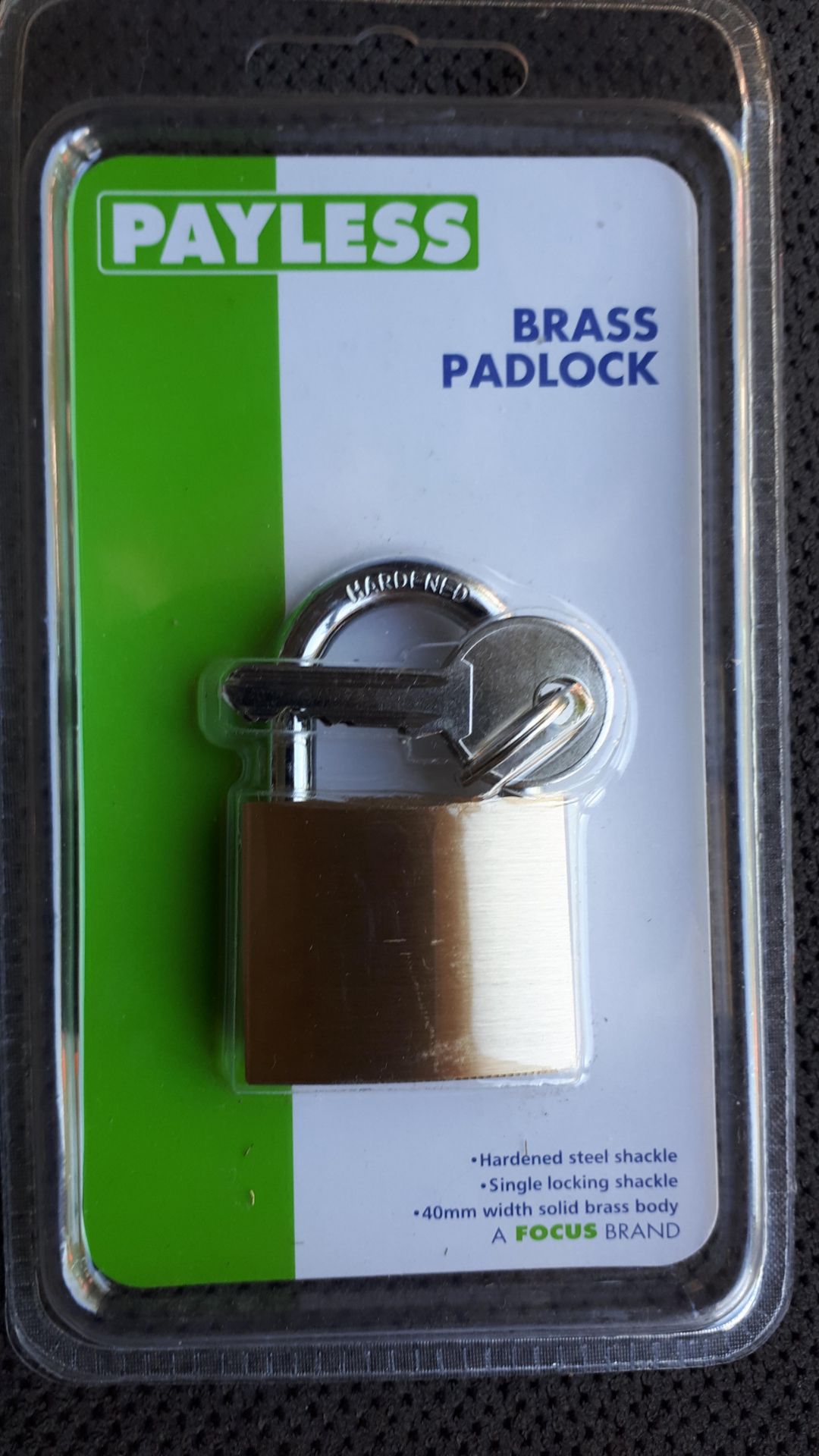 6pcs in box brand new 40mm brass lock with 3 keys