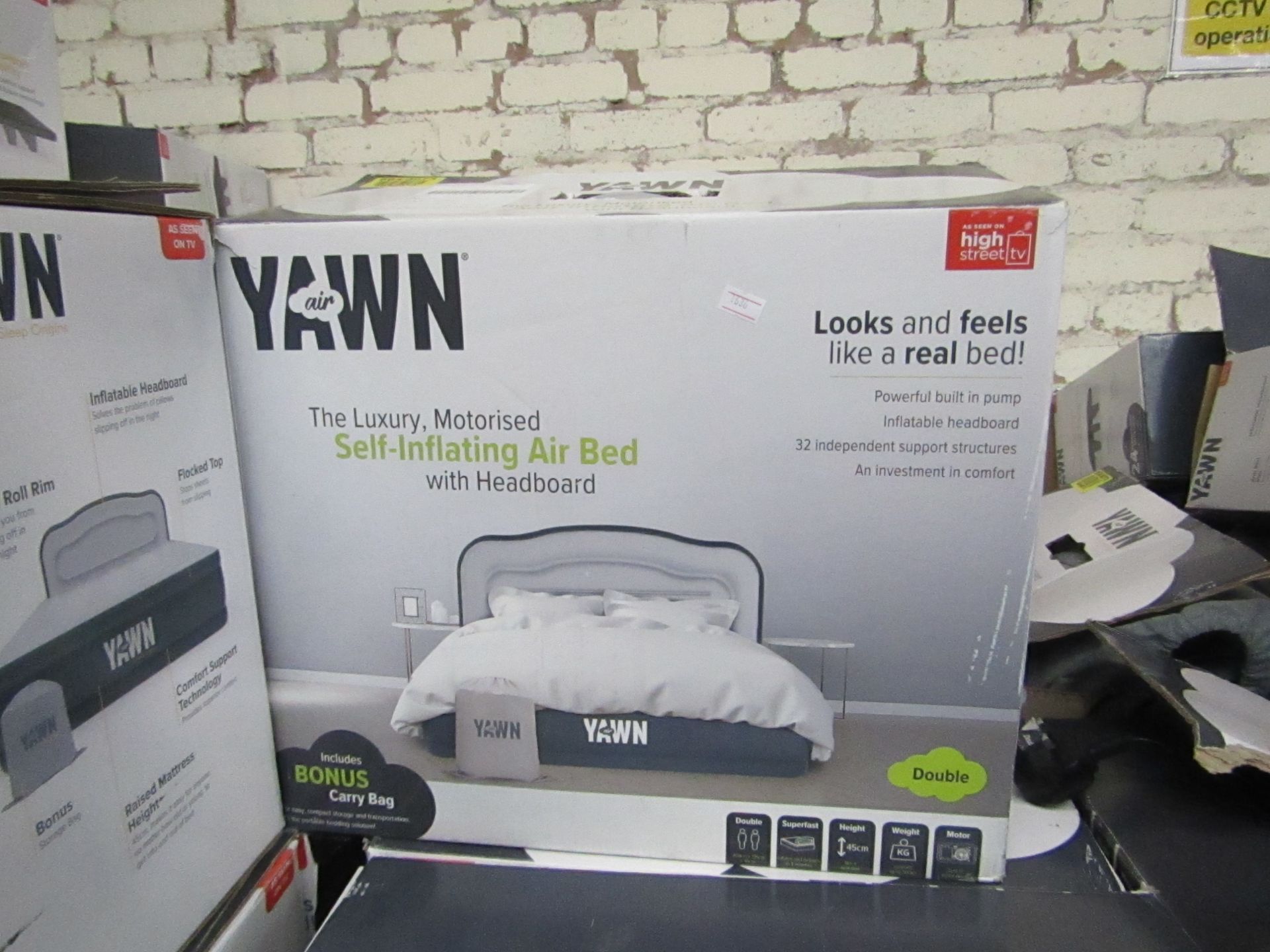 Yawn double Air bed with built in Pump, boxed (box may be damaged), item is unchecked, RRP £69.99 at