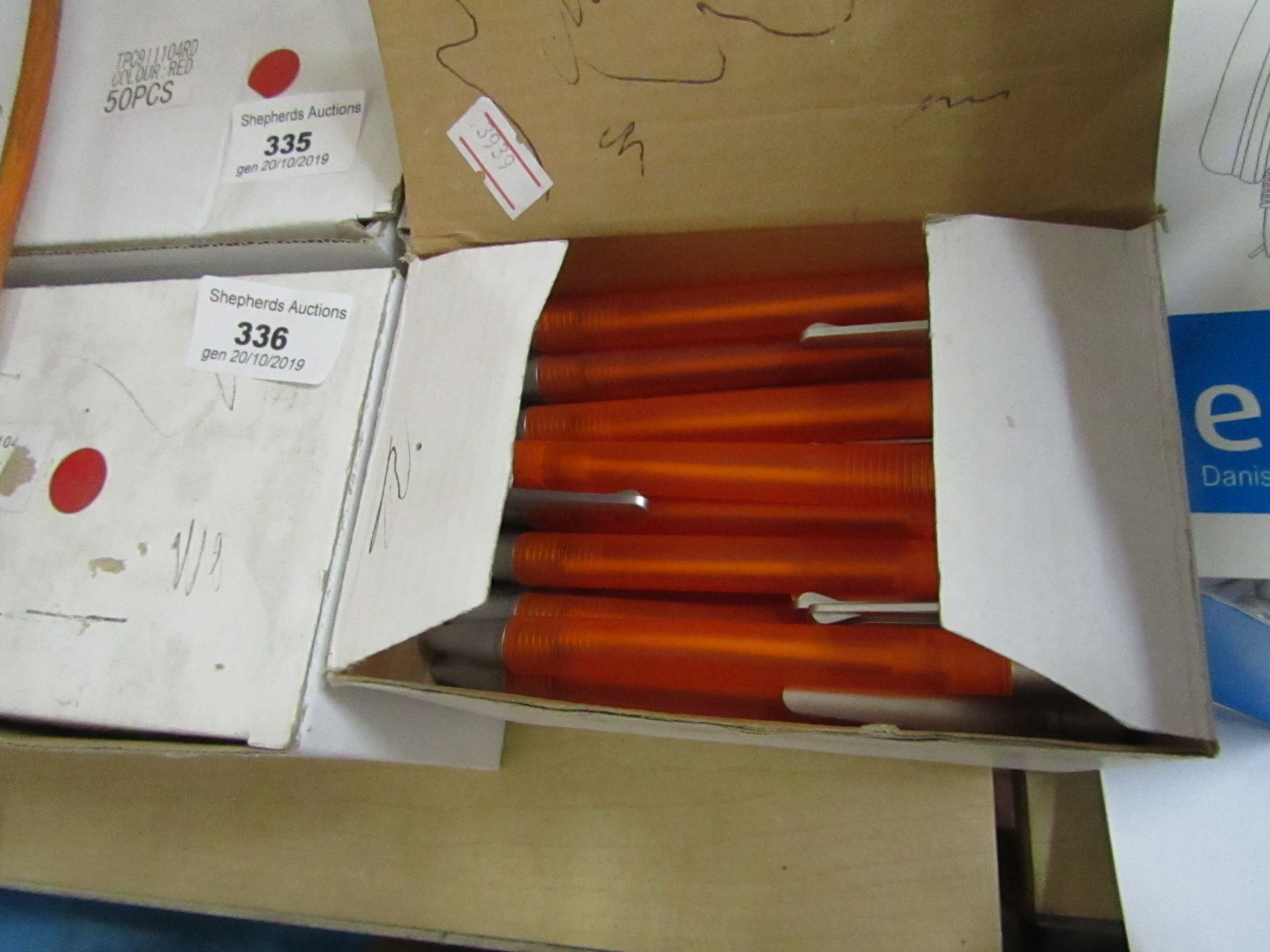 Box of approx 50x ball point pens, new and boxed.