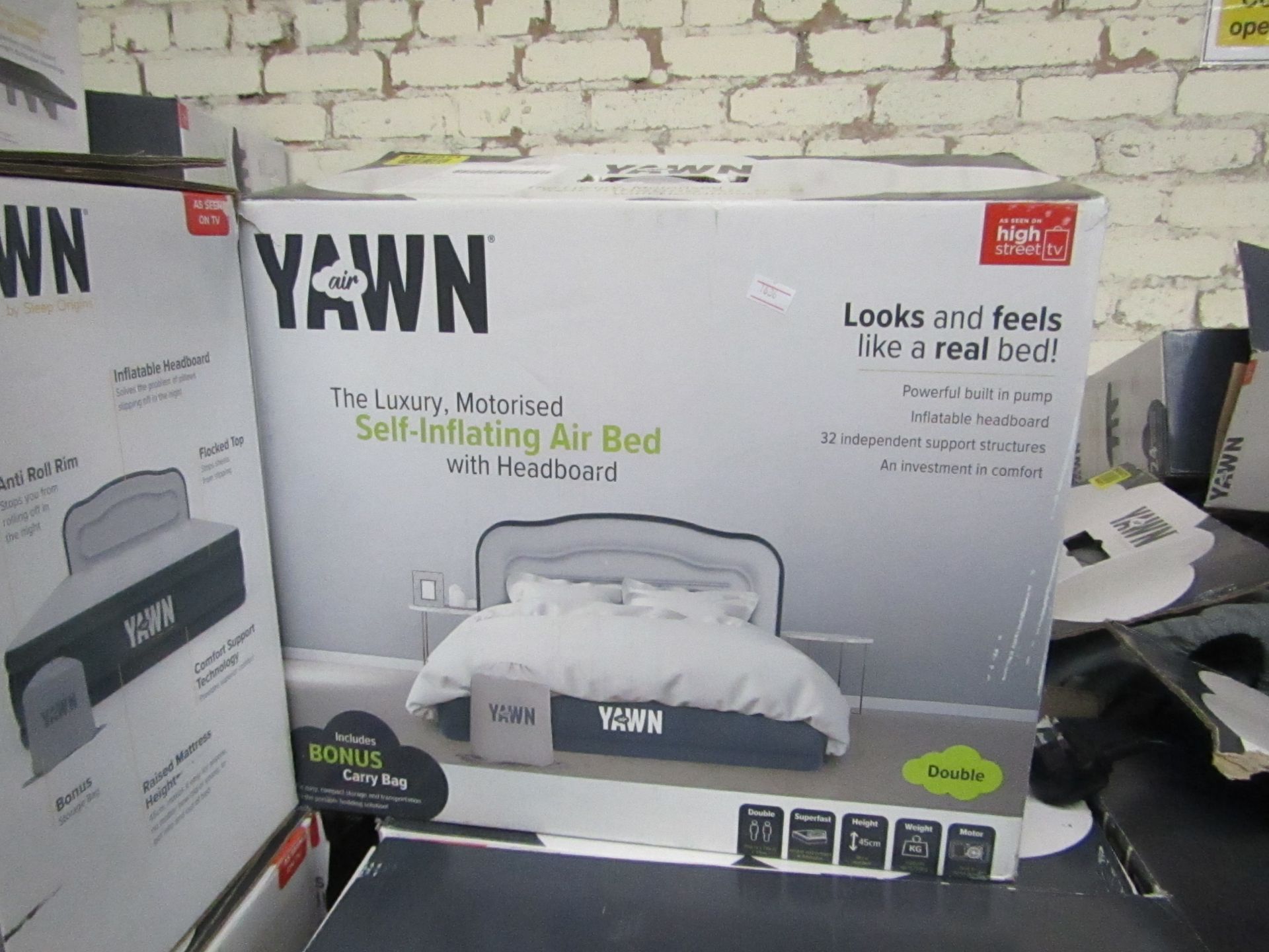 Yawn double Air bed with built in Pump, boxed (box may be damaged), item is unchecked, RRP £69.99 at