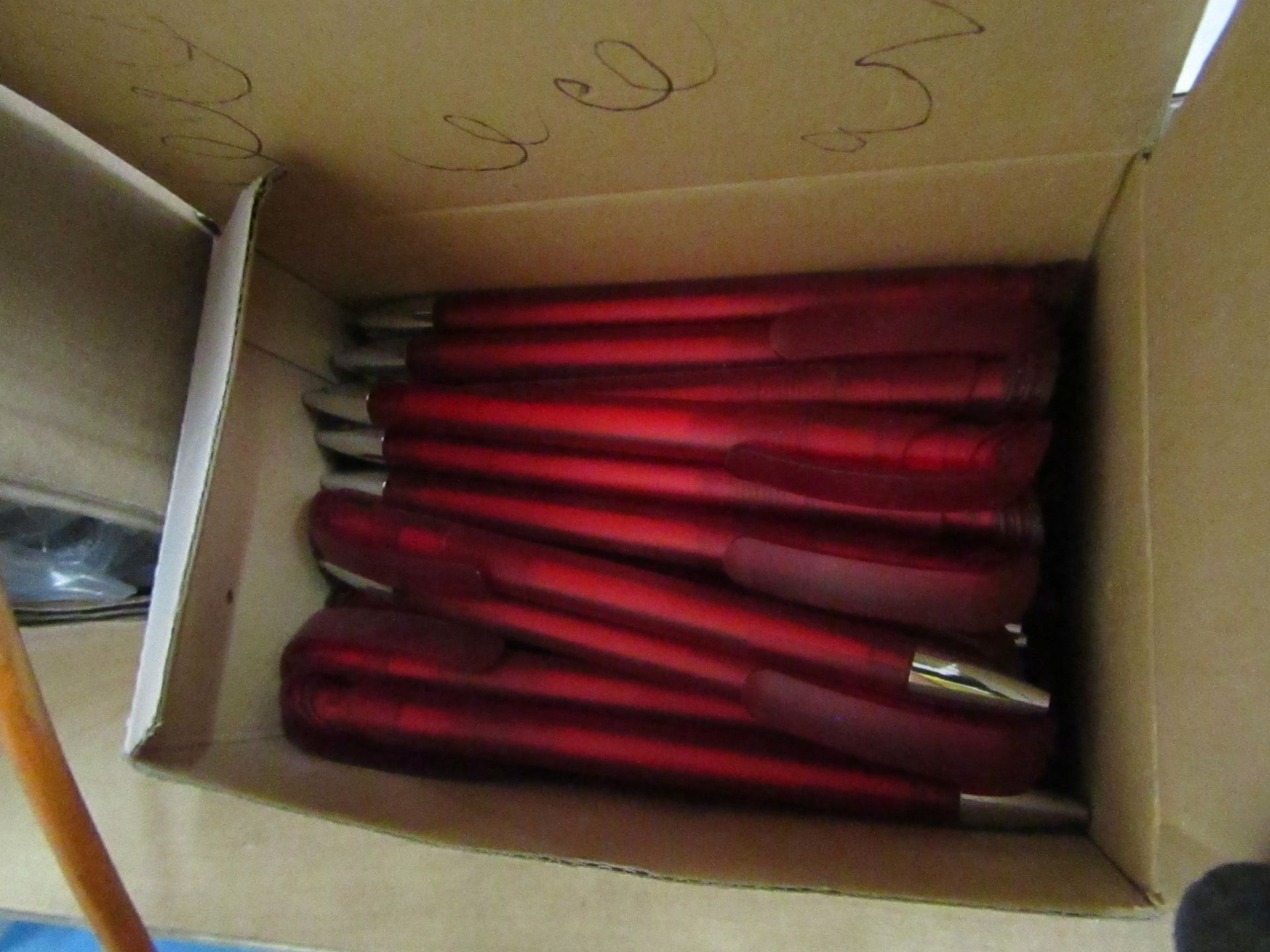 Box of approx 50x ball point pens, new and boxed.