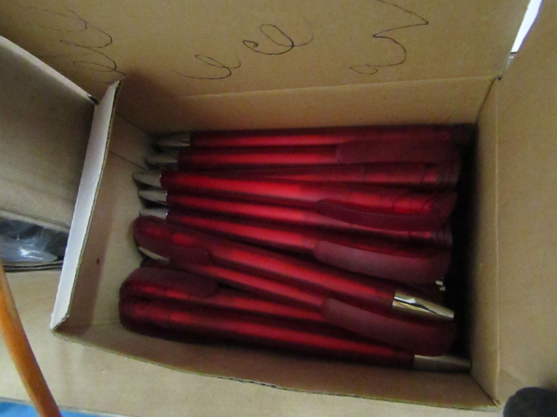 Box of approx 50x ball point pens, new and boxed.