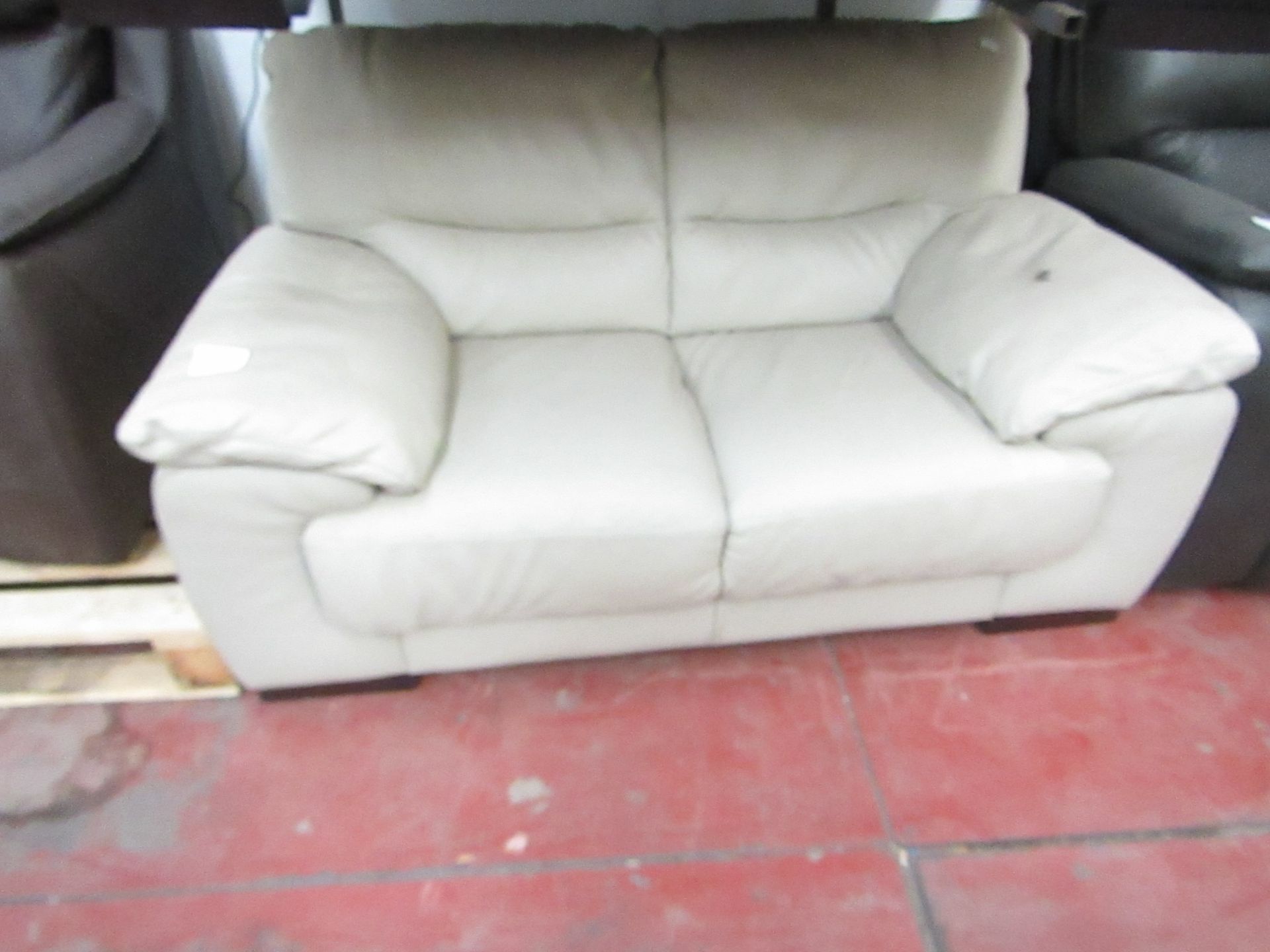 Black Italian Coffee Leather 2 seater sofa, no major damage