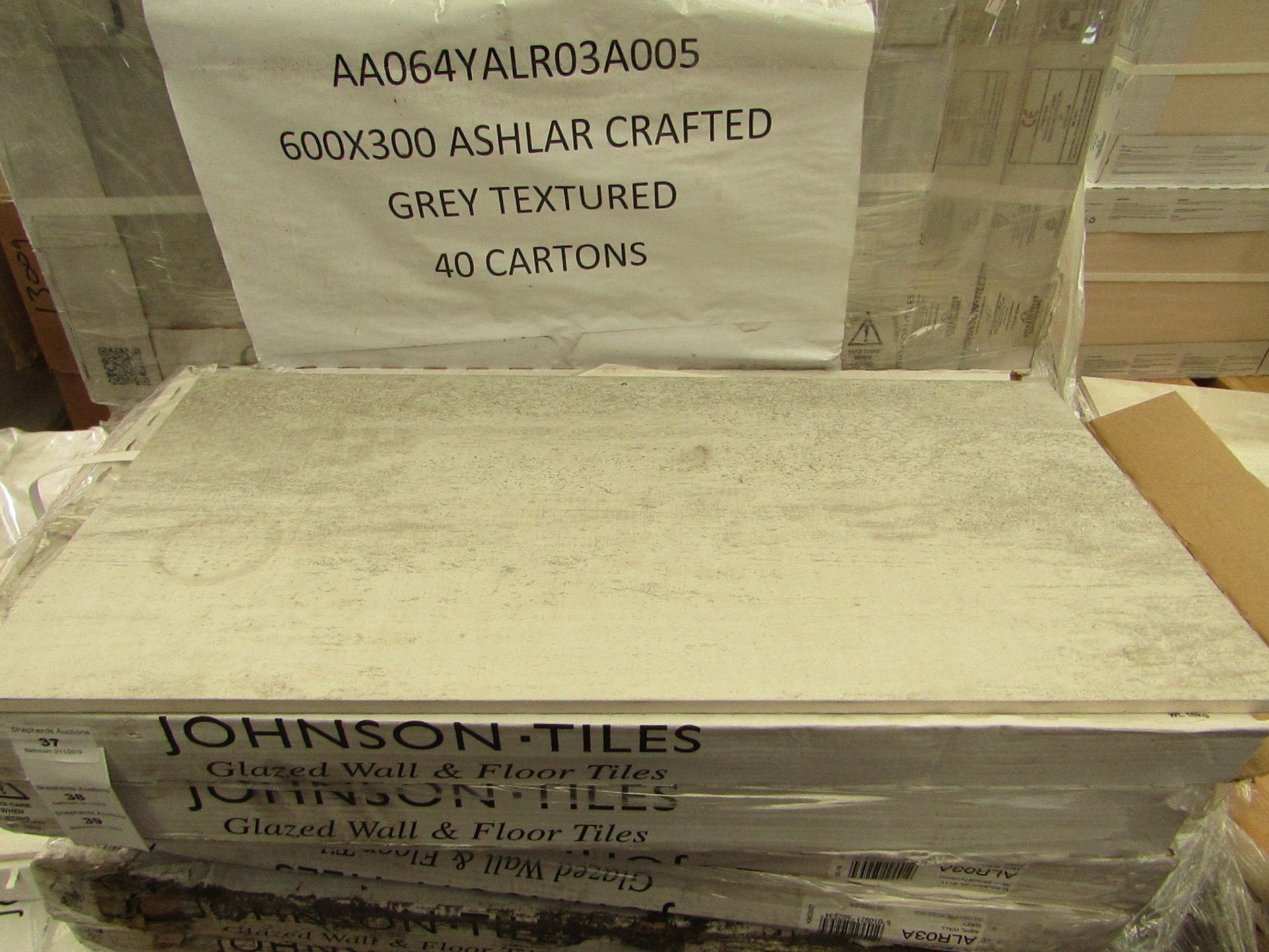 10x Packs of 5 Ashlar Crafted Textured Grey 300x600 wall and Floor Tiles By Johnsons, New, the RRP