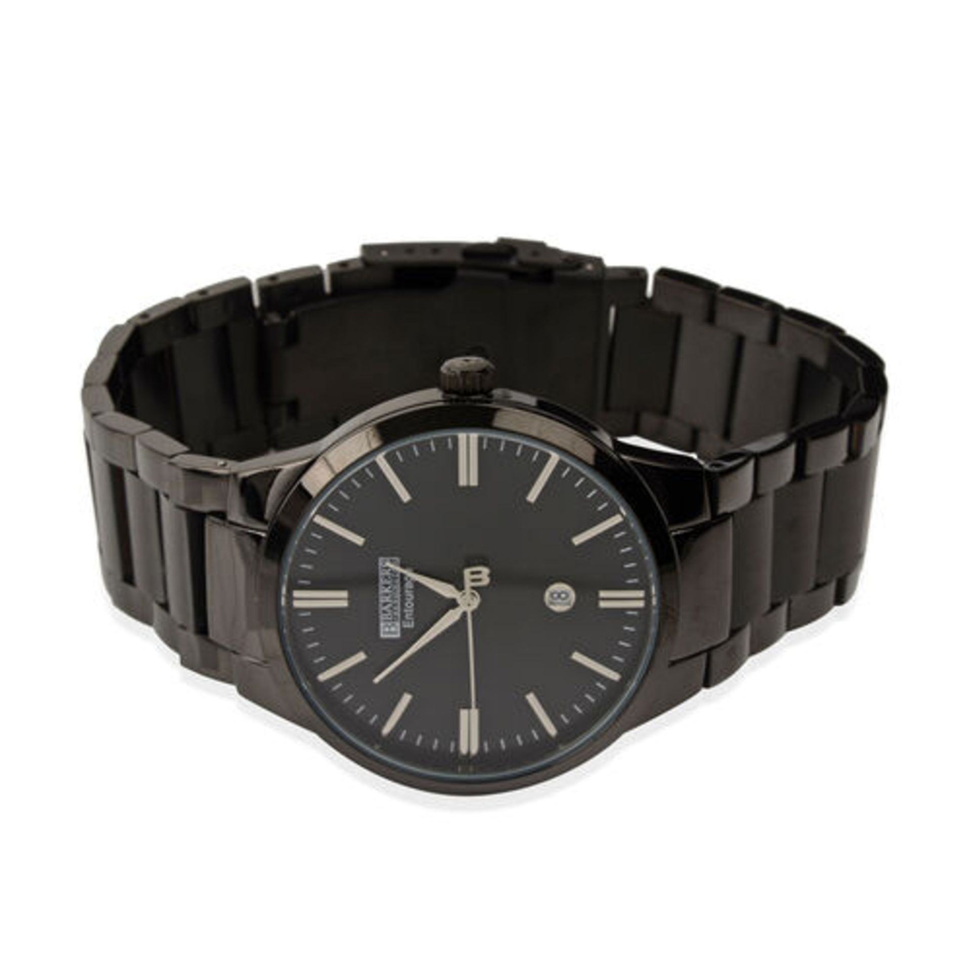 Barkers of Kensington Entourage Black Face with Silver Men's stylish Watch, new and boxed. - Image 2 of 4