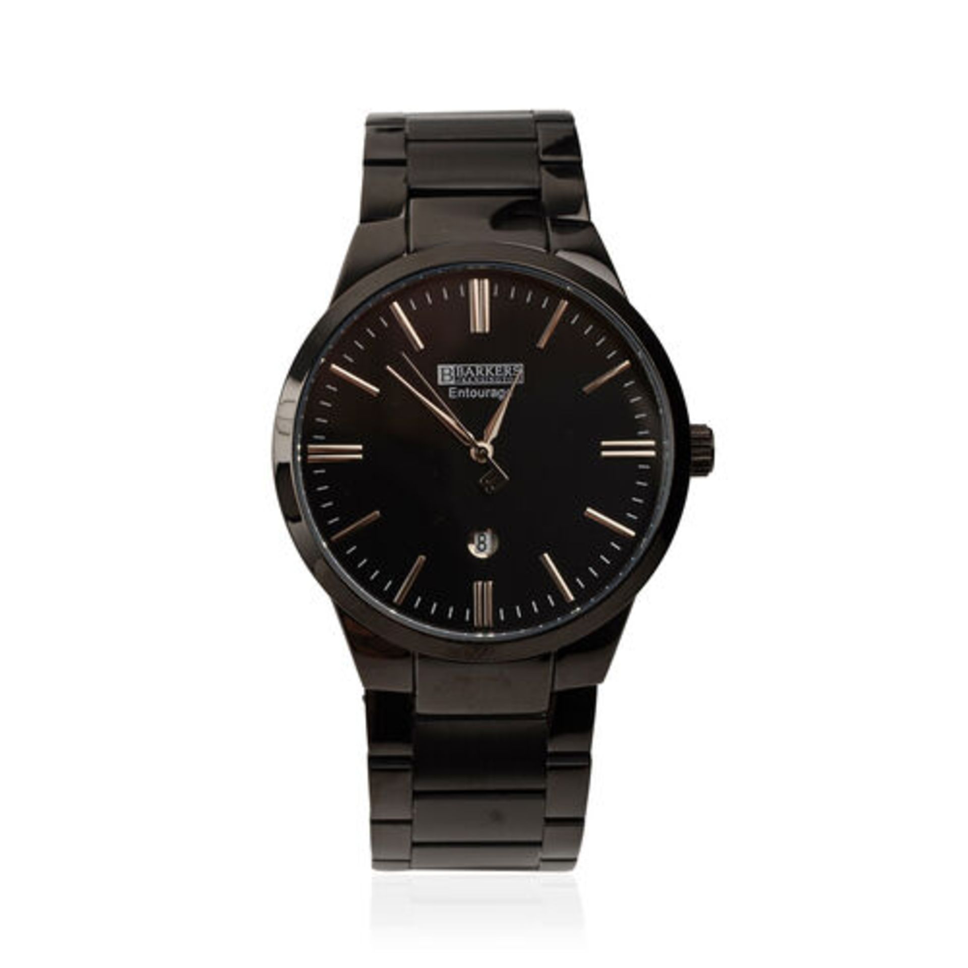 Barkers of Kensington Entourage Black Face with Silver Men's stylish Watch, new and boxed.