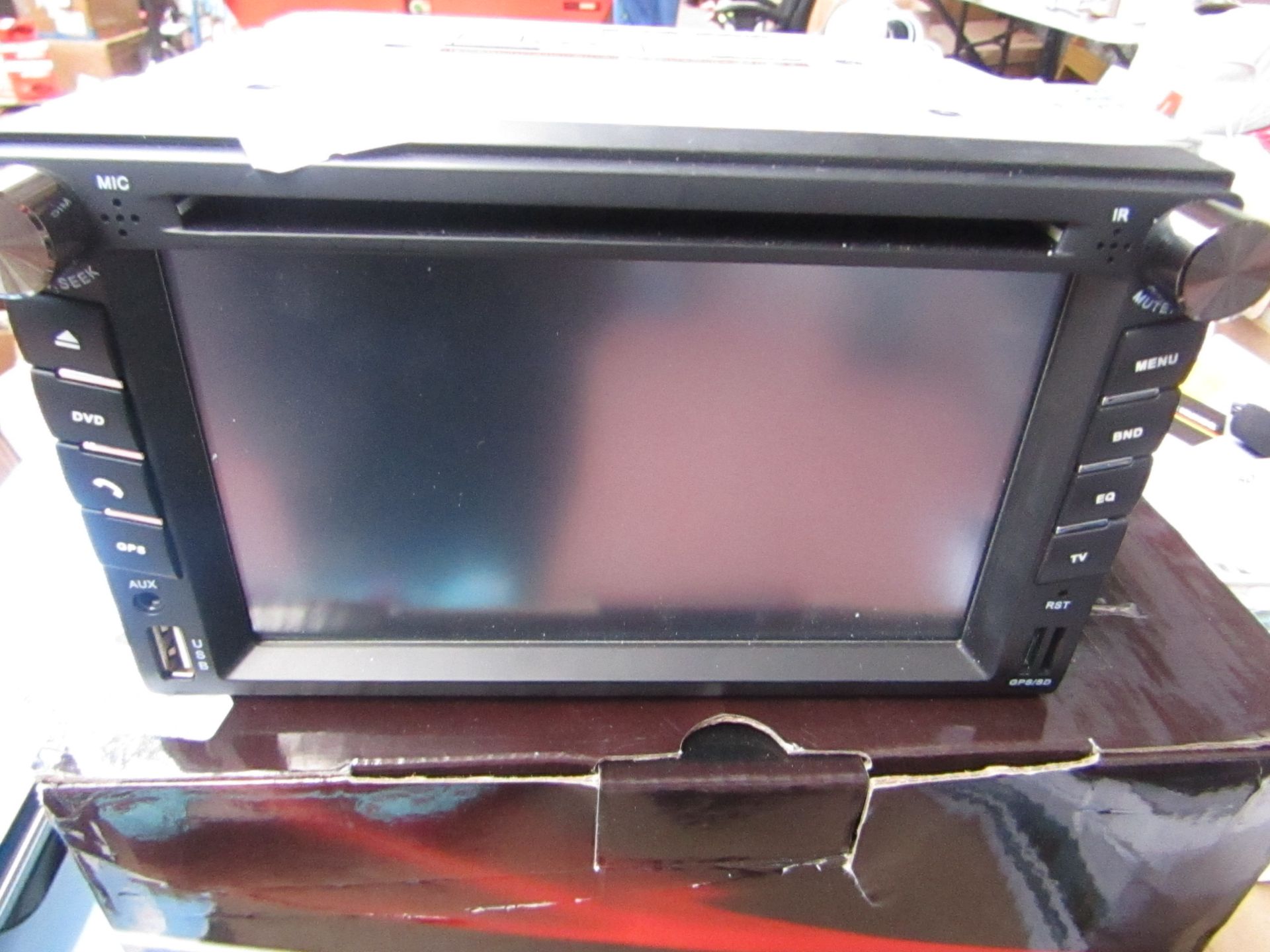 Car multi-functional touchscreen system, untested and boxed. RRP Circa £79.99
