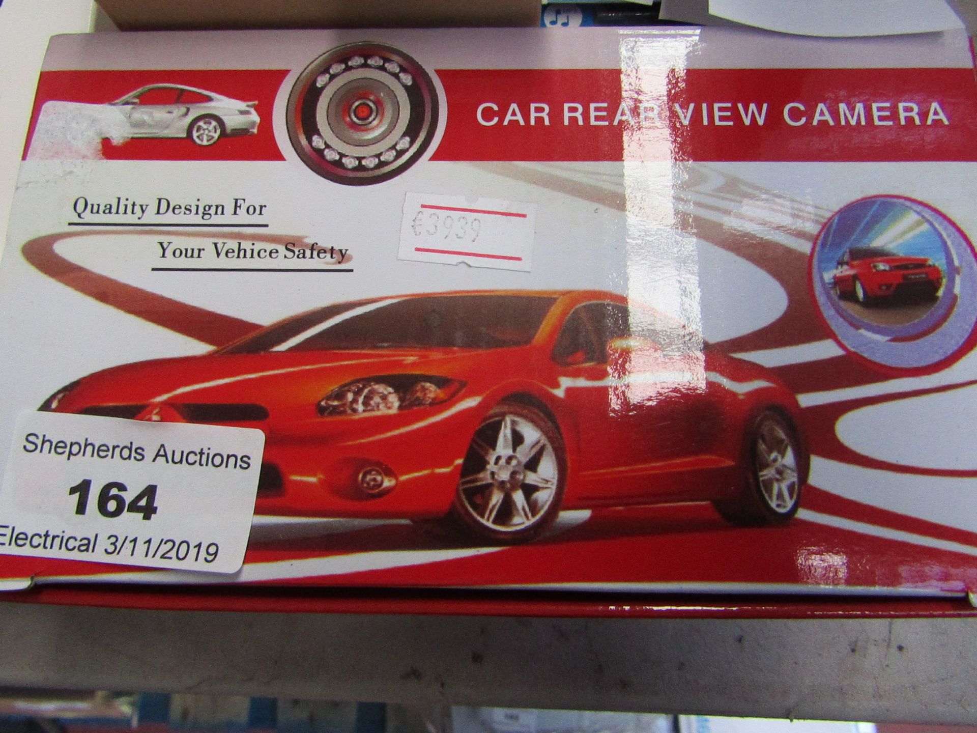 Car rear view camera, untested and boxed.