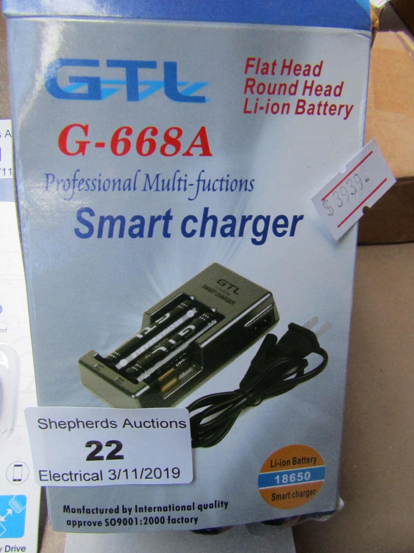 GTL smart charger, untested and boxed.