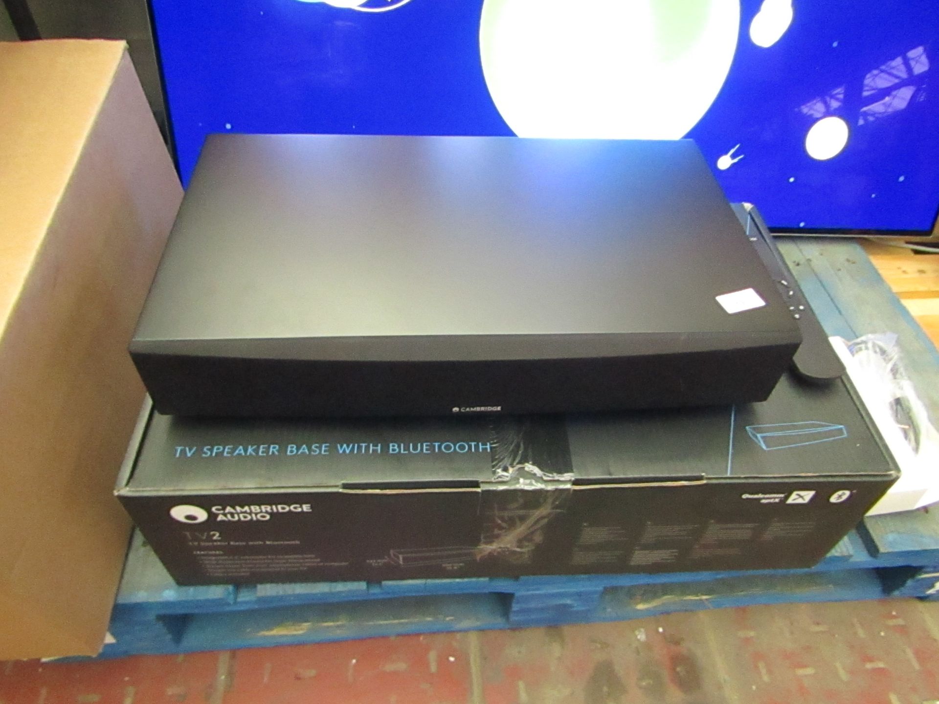 Cambridge Audio TV2 V2 TV speaker base with bluetooth, tested working in original box with remote