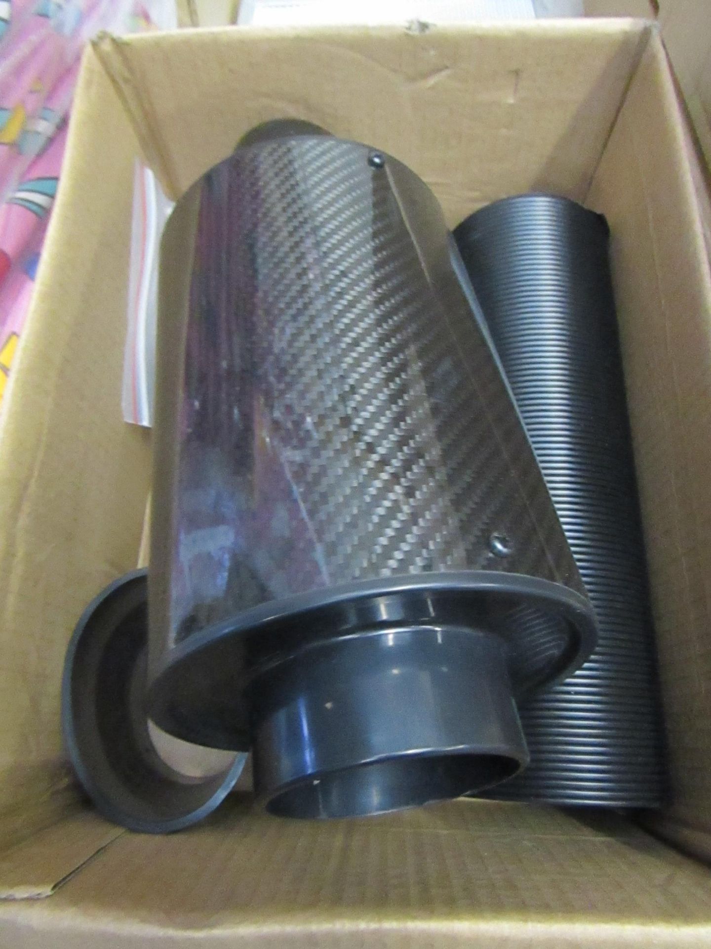 Car Automobile Racing Air Intake Filter Carbon Fibre Cold Air Intake System  Induction Kit For a