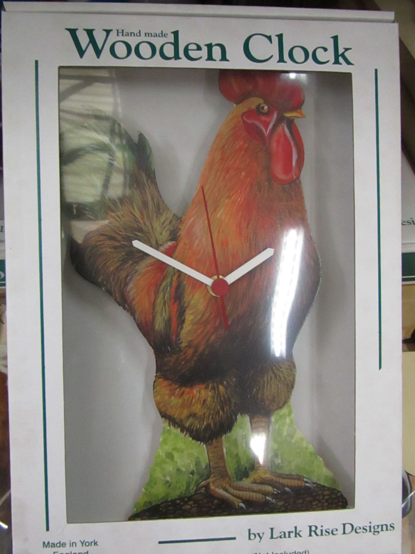 Hand Made Wooden Clock Made By Lark Rise Designs, ( see Picture for design ) Requires 1 X AA Battery
