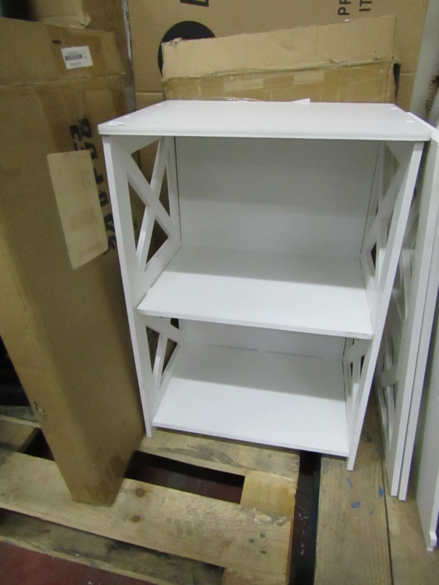 Small White Wooden Storage unit.60cm x 40cm x 30cm.