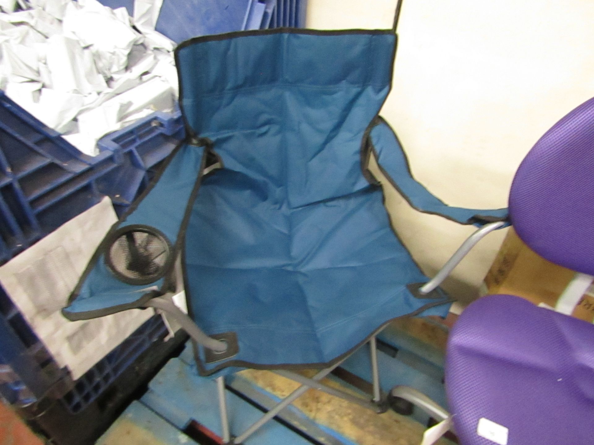 Foldaway Camping chair with drinks holder in carry bag