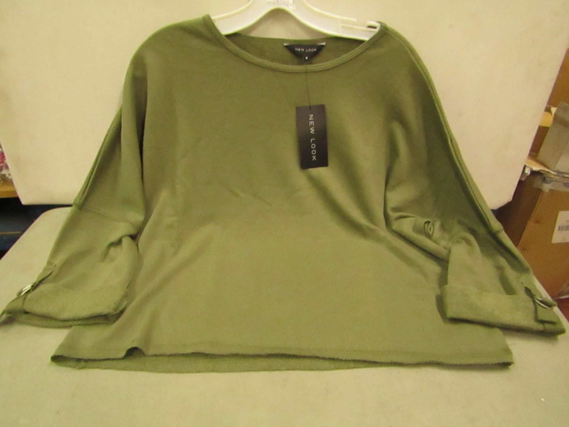 2 x New Look Khaki Cropped Sweat Tops sizes 8 new with tags