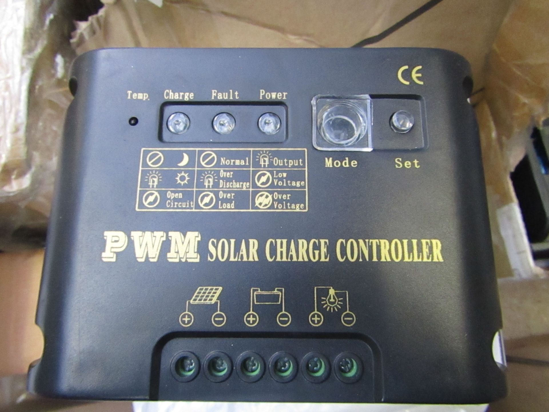 PWM solar charge controller, untested and boxed.