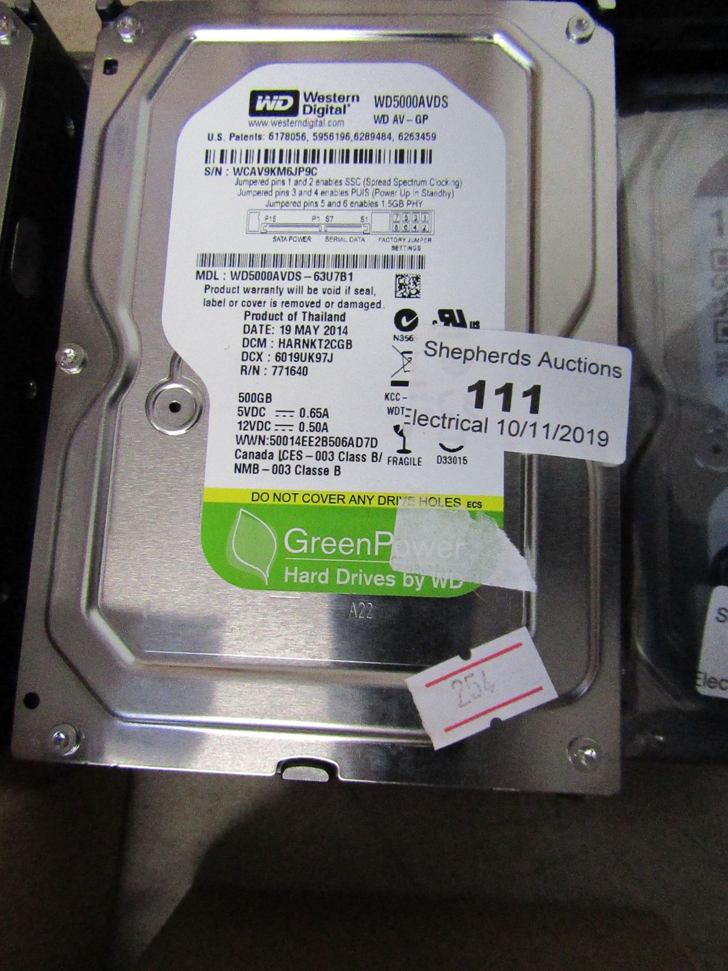 2x Western Digital 500GB hard drives, tested working and boxed.
