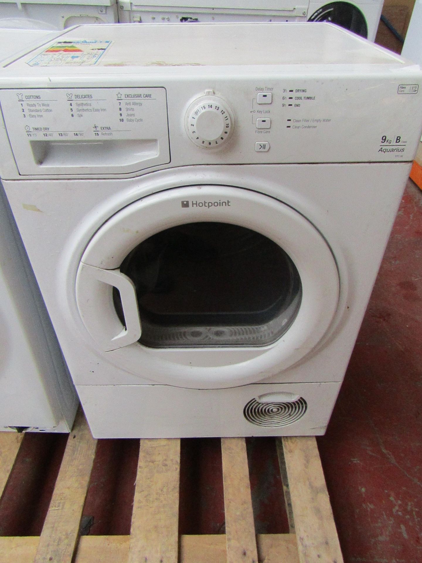 Hotpoint Aquarius 9Kg condenser dryer, tested working.