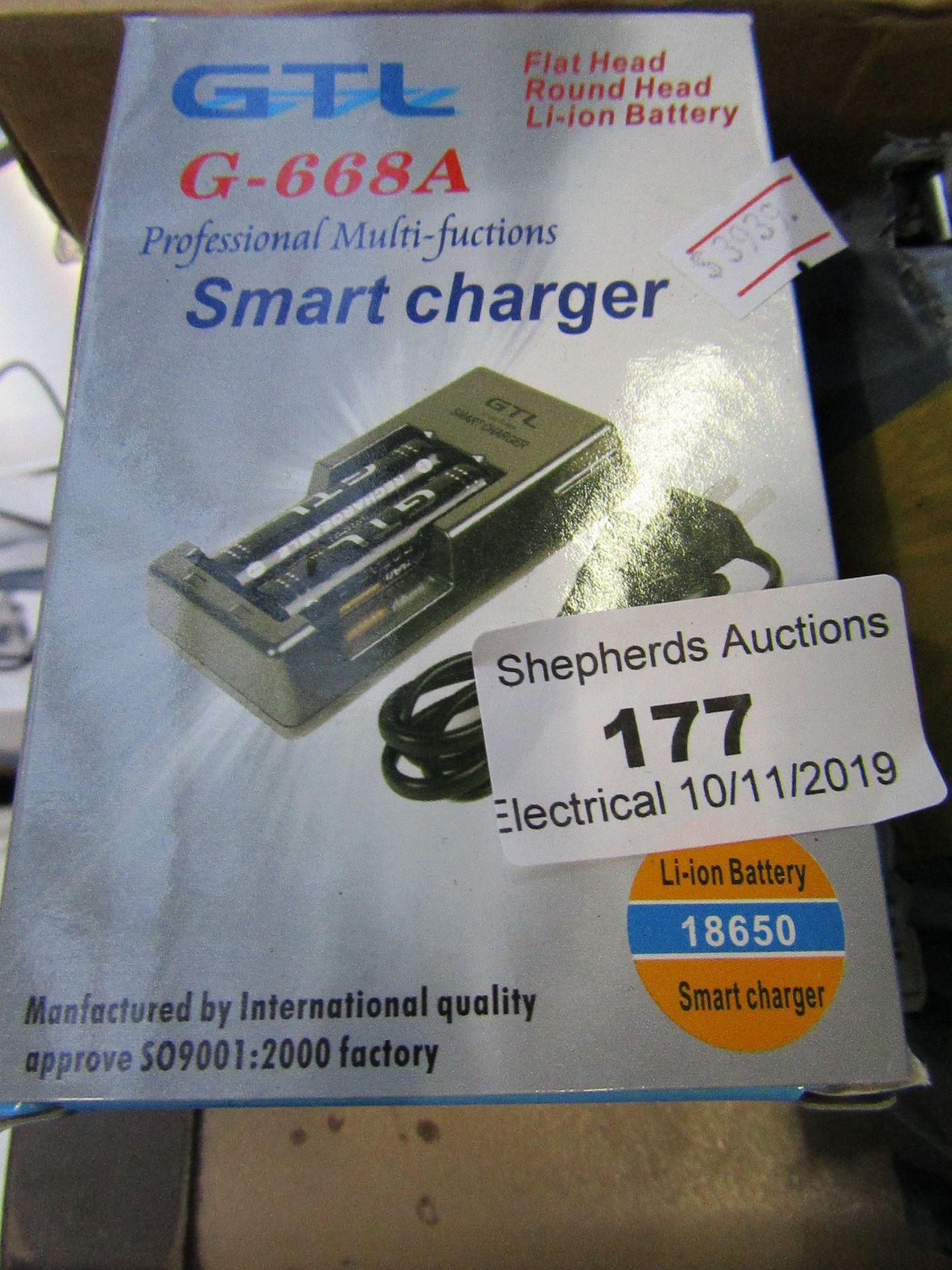 GTL smart charger, untested and boxed.