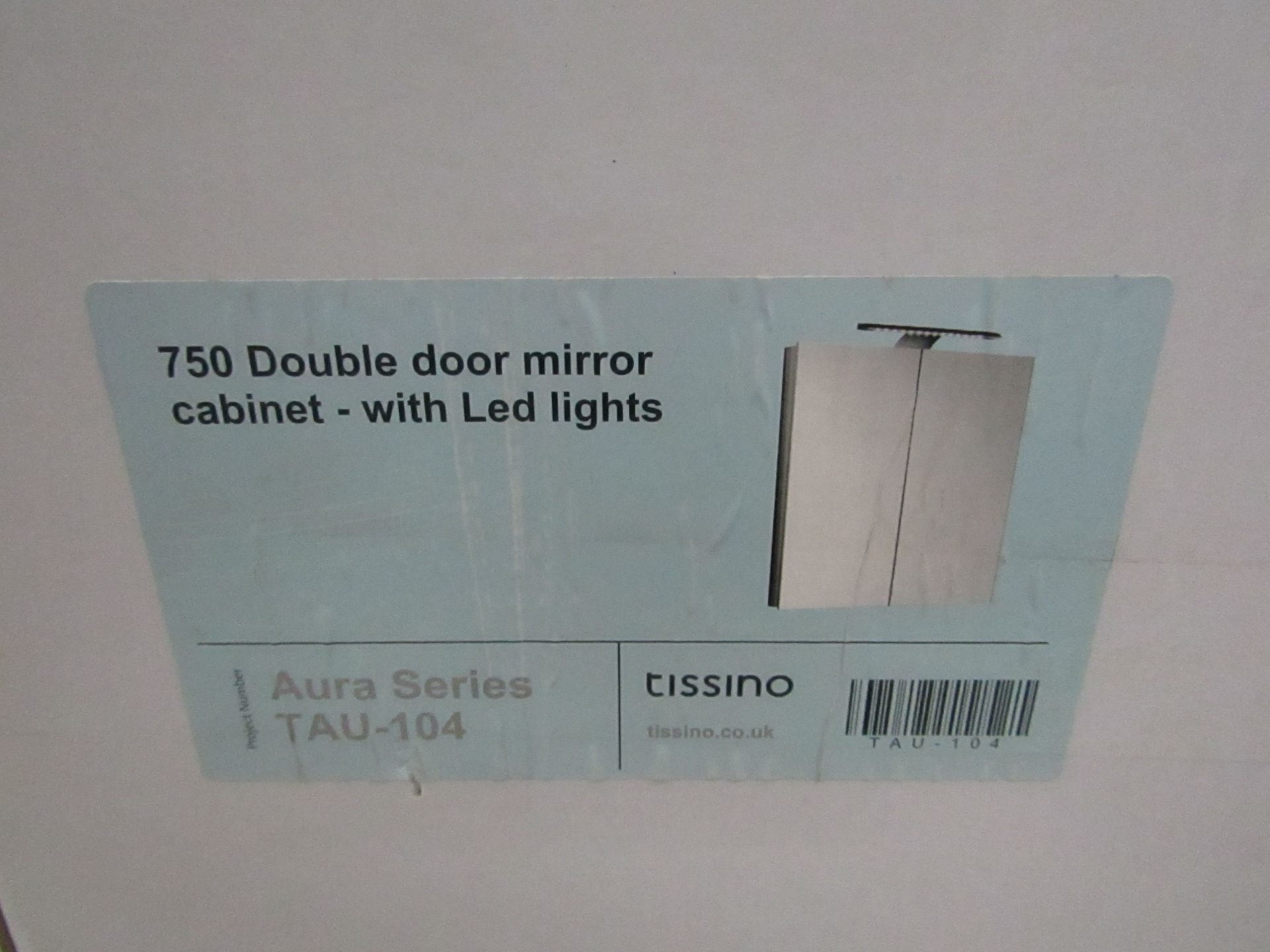 Tissino 750 double door mirrored cabinet, no visisble damage and boxed