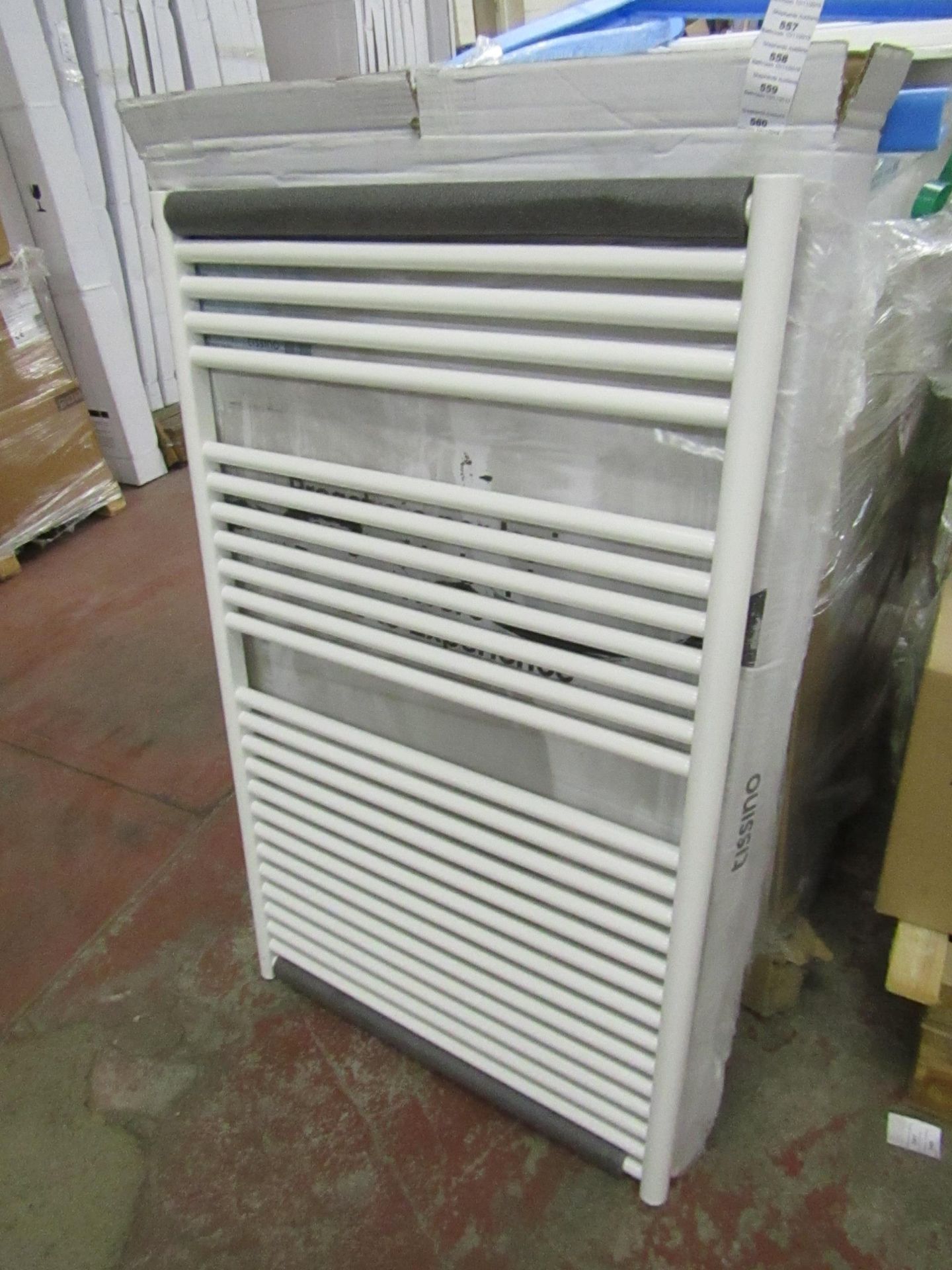Tissino white towel radiator, 1212 x 750, new and boxed.