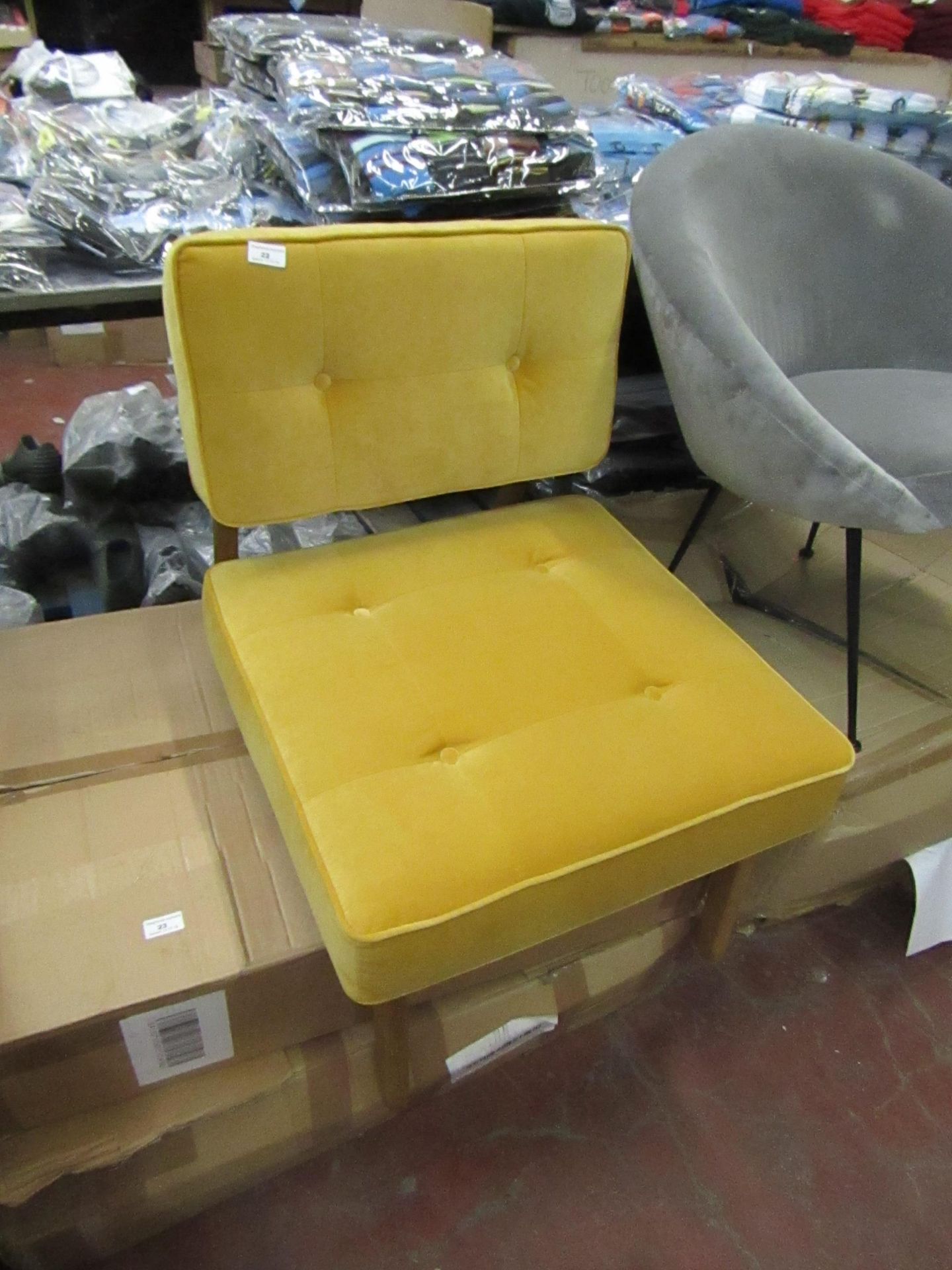 Swoon Aron Chair in Honey Easy Velvet, RRP £399, please read lot 0 before bidding